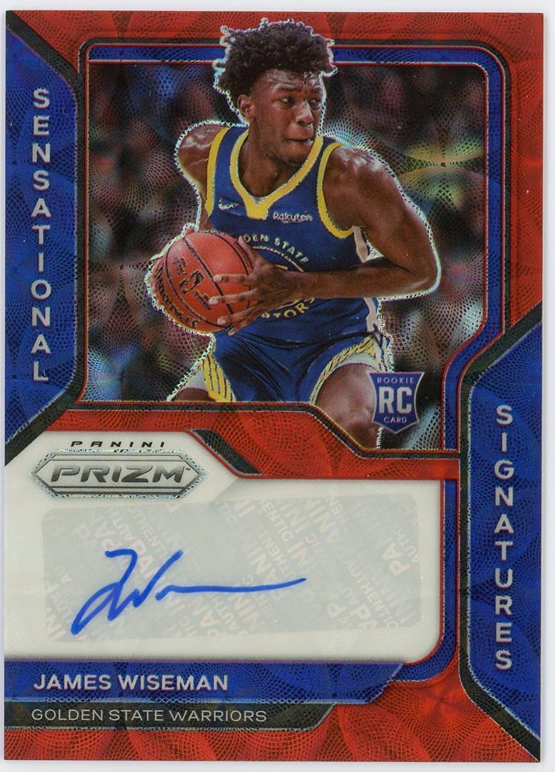 2020-21 Panini Prizm James Wiseman RC 詹姆斯怀斯曼 新秀 pz 签字 SS签 红圈圈折 折射 勇士 卡品如图 0YQ3/11.16
