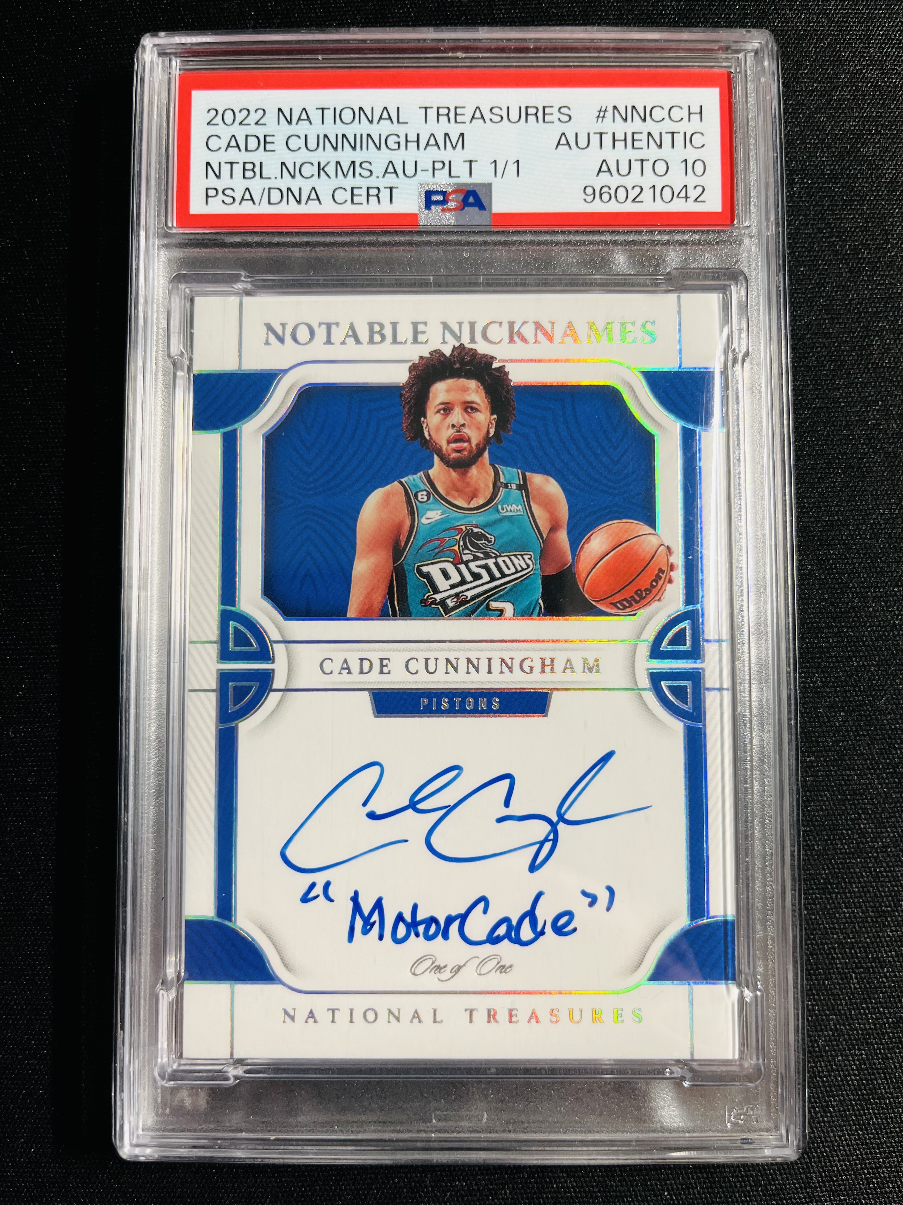 【古都代卖春节不休息】2022-23 National Treasures 国宝 活塞 Cade Cunningham CC 坎宁安 康宁汉姆 1编1 1/1 Notable Nicknames 绰号 铭文 卡签 签字 PSA10分 夫子庙