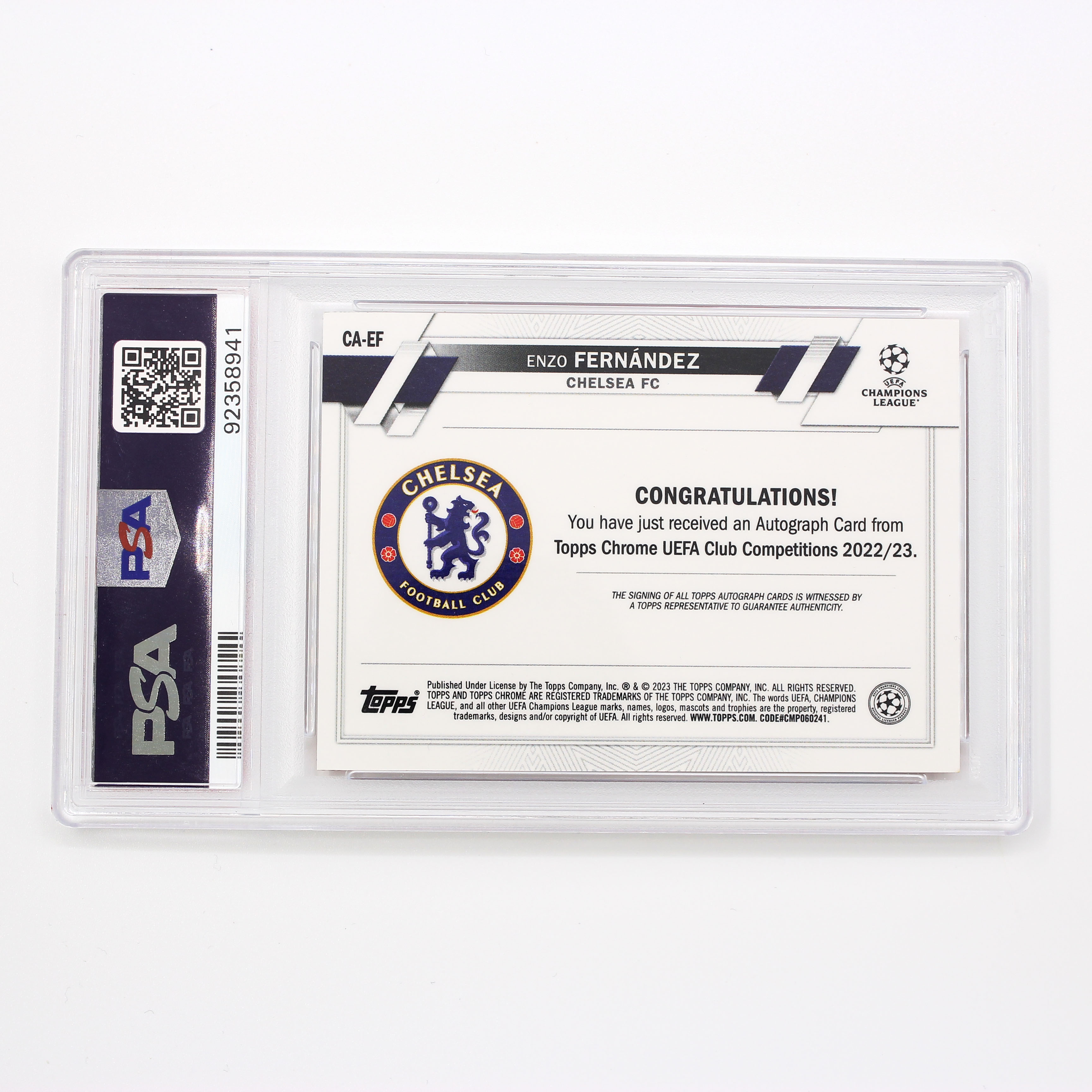 2024-25 Topps Chrome Enzo Fernández 切尔西 恩佐 费尔南德斯 RC 新秀橙熔岩折签字 PSA9分【HOPE代卖(4.5%含卡淘)】