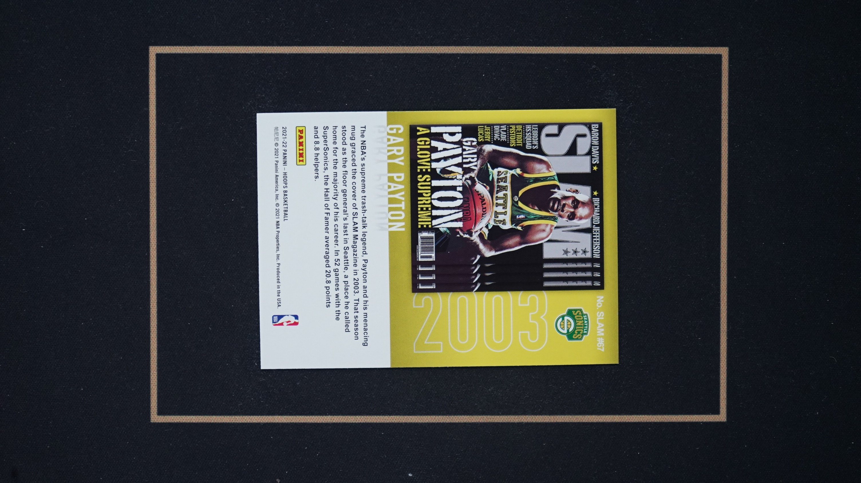 2021-22 Panini NBA Hoops Gary Payton 超音速 加里佩顿 SLAM 杂志特卡【bac7314】5【超新星代卖】B