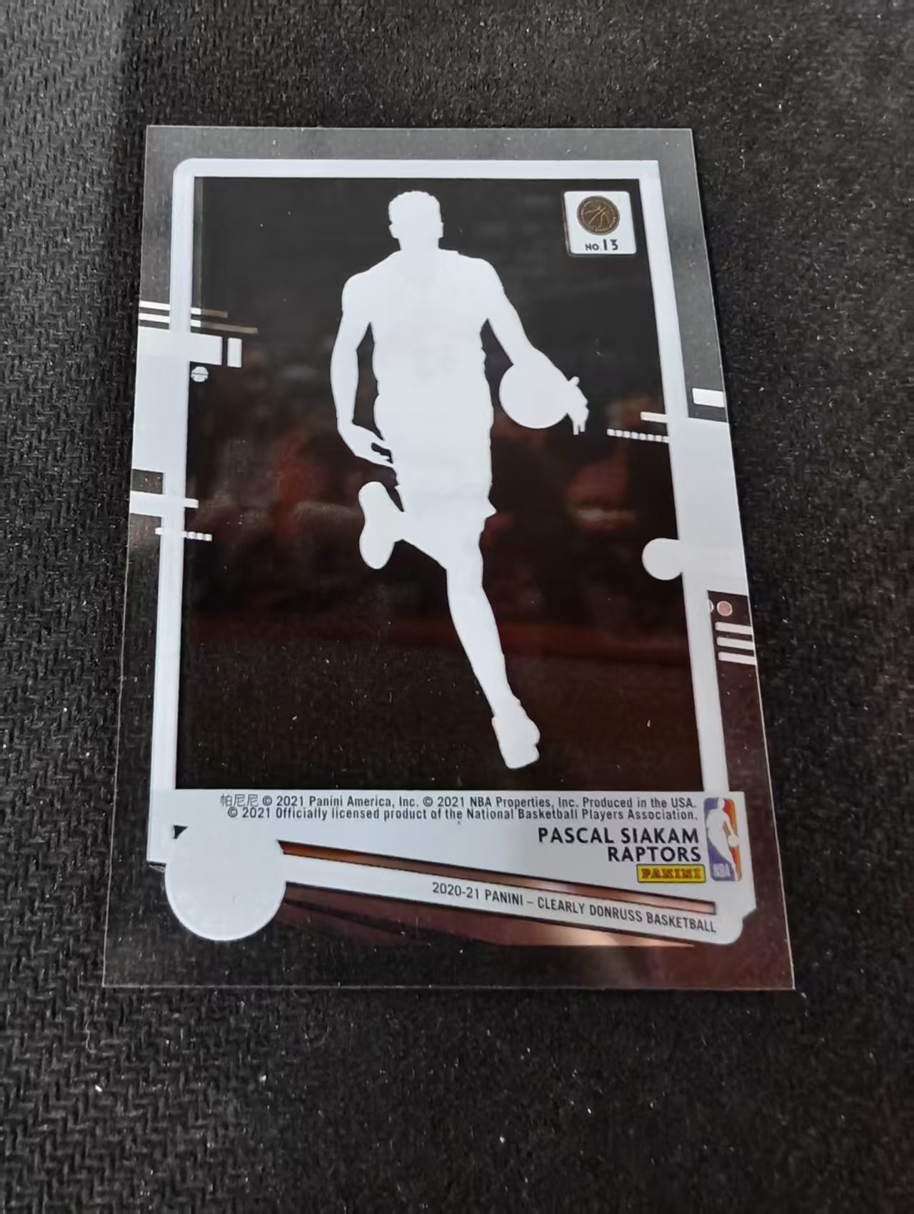 2020-21 Panini Clearly Donruss Pascal Siakam 西亚卡姆 猛龙 杜蕾斯 胶片 划痕 边角瑕疵 #13