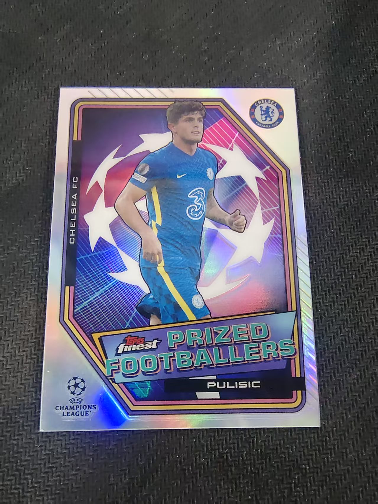 【可合并,不累计】2022 Topps Finest Christian Pulisic 欧冠 普利希奇 切尔西 银折 典范球员特卡 划痕 边角瑕疵