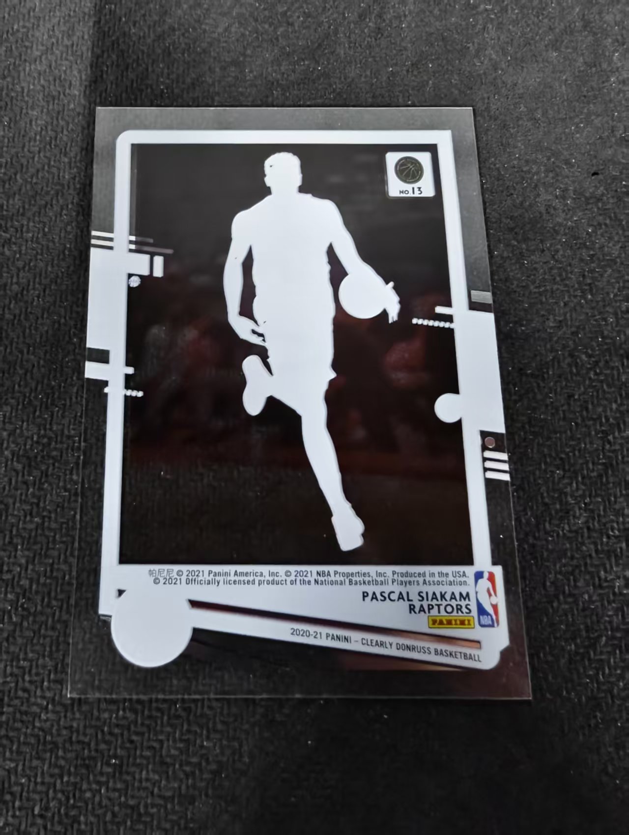 2020-21 Panini Clearly Donruss Pascal Siakam 西亚卡姆 猛龙 杜蕾斯 胶片 划痕 边角瑕疵 #13