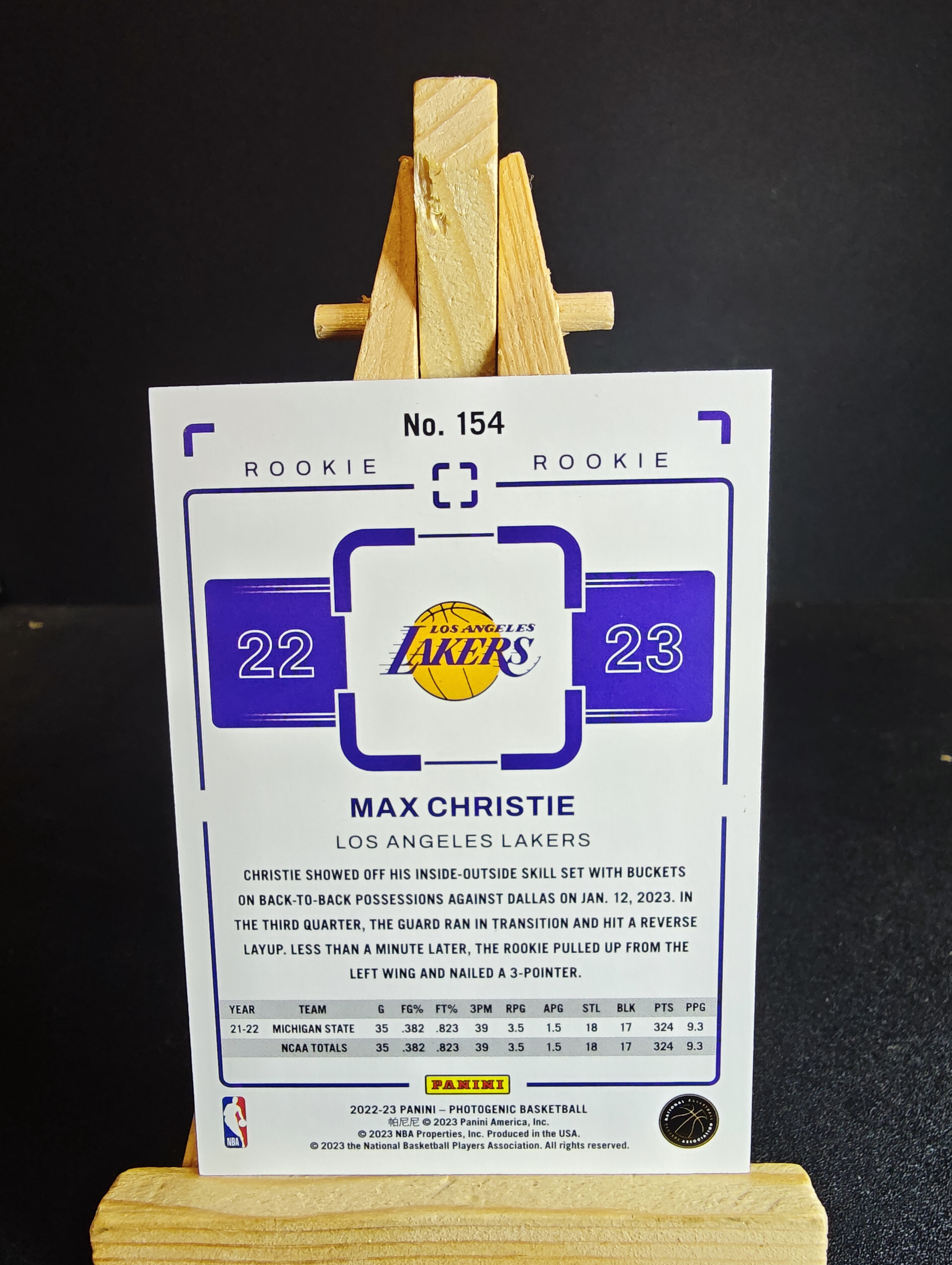 2022-23 Panini PaniniPhotoGenicNBA Max Christie RC 上镜 马克思 克里斯蒂 新秀 特卡 999编 卡品如图 91代拍