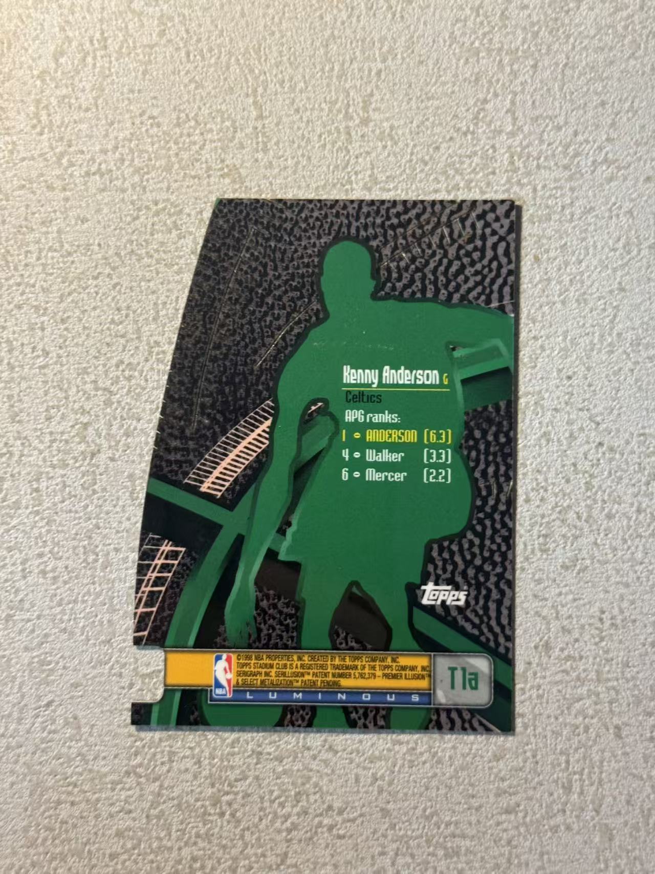 1998 Topps Stadium Club Kenny Anderson 竞技场 凯尔特人 肯尼 安德森 异形 稀有老特 sp 经典选图 收藏必备