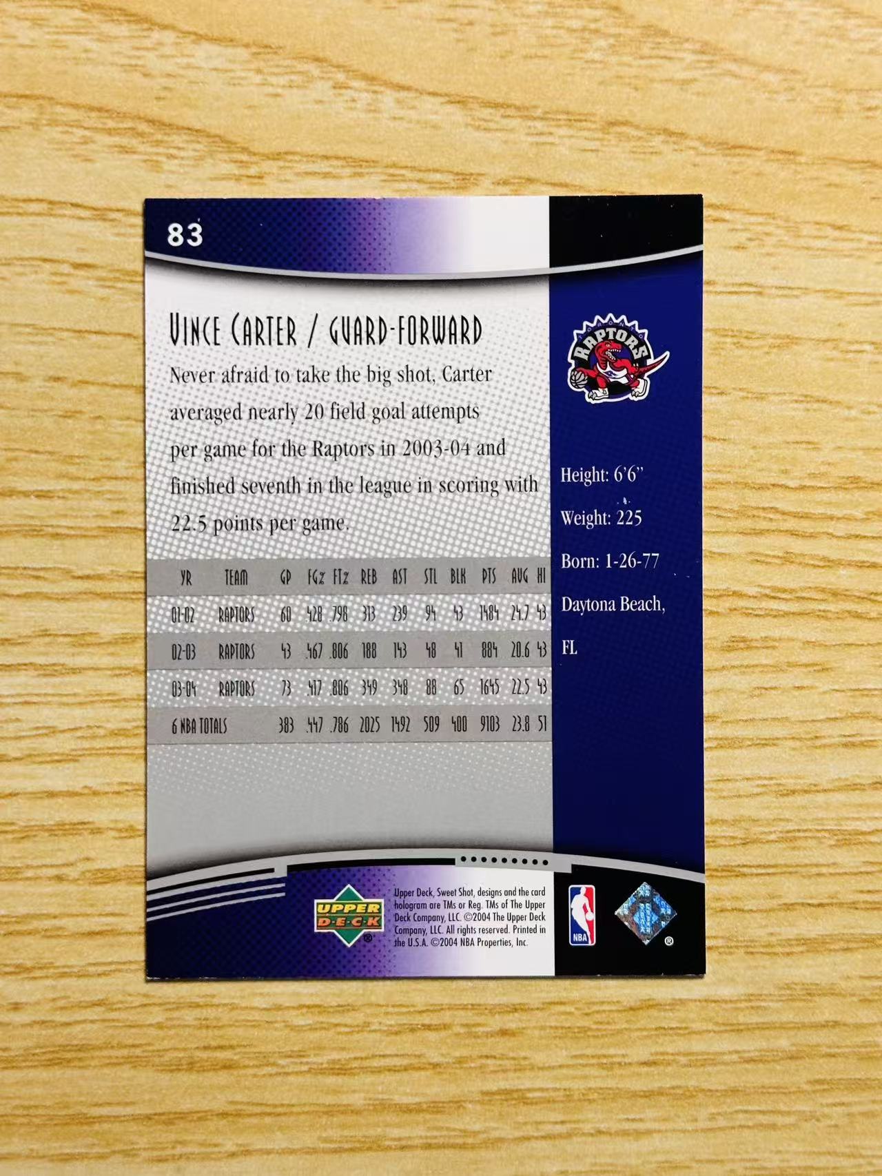 2004 Upper Deck nba Vince Carter 嘿嘿代卖 银标 UD 文斯 卡特 半人半神 猛龙 收藏必备