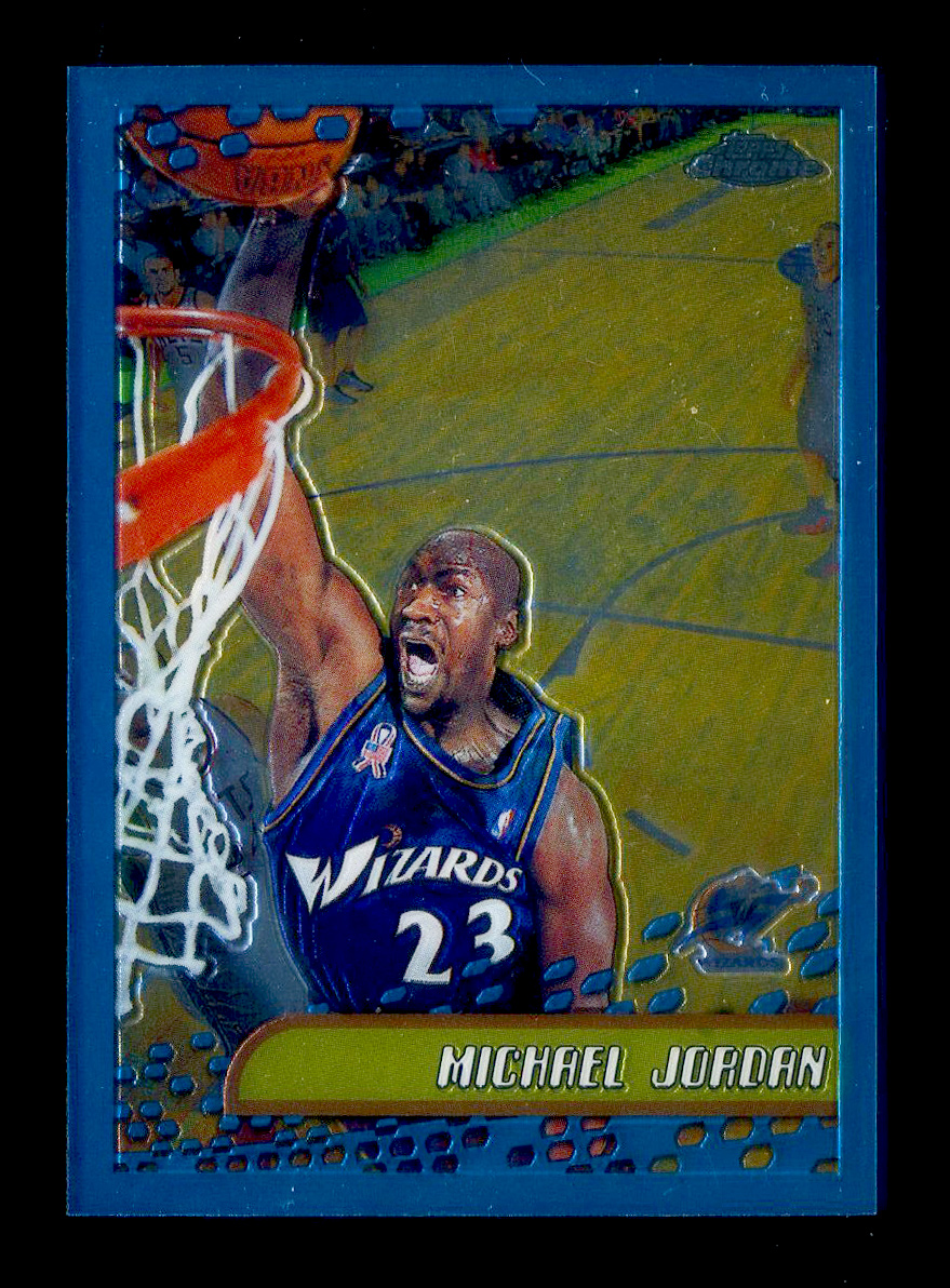 2001-02 Topps Chrome Michael Jordan 迈克尔乔丹高端系列Chrome专利技术篮板后机位Topps史上设计最美外框装饰奇才复出纪念