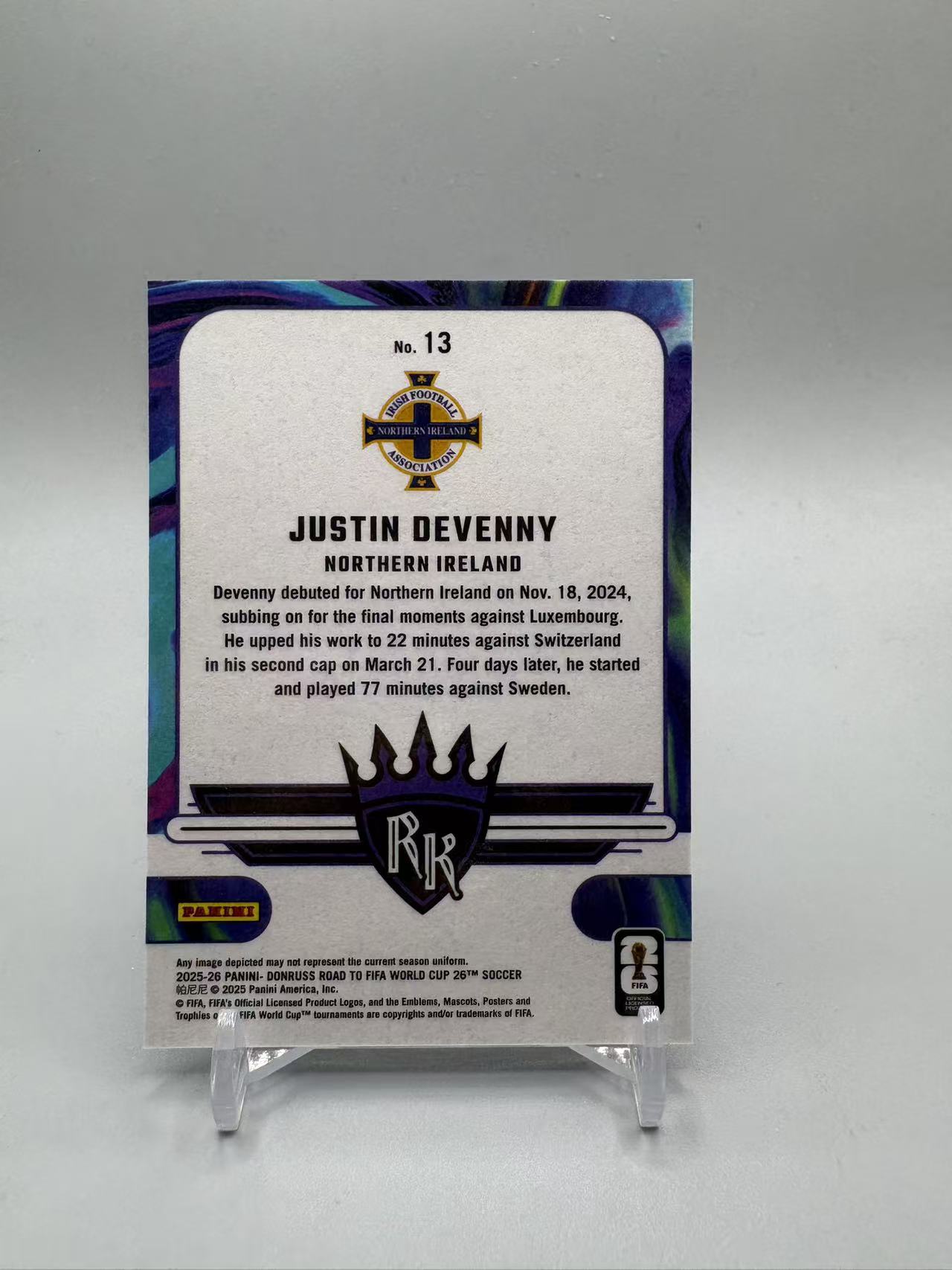 2025-26 Panini Donruss JUSTIN DEVENNY RC 【灰灰代拍】世界杯 杜蕾斯 贾斯汀 德文尼 /199编 蓝折 北爱尔兰 K