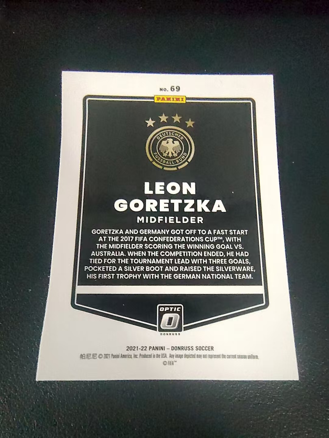 【可合并,不累计】2021-22 Panini Donruss leon goretzka 格雷茨卡 德国 杜蕾斯 世界杯 划痕 边角瑕疵 #69
