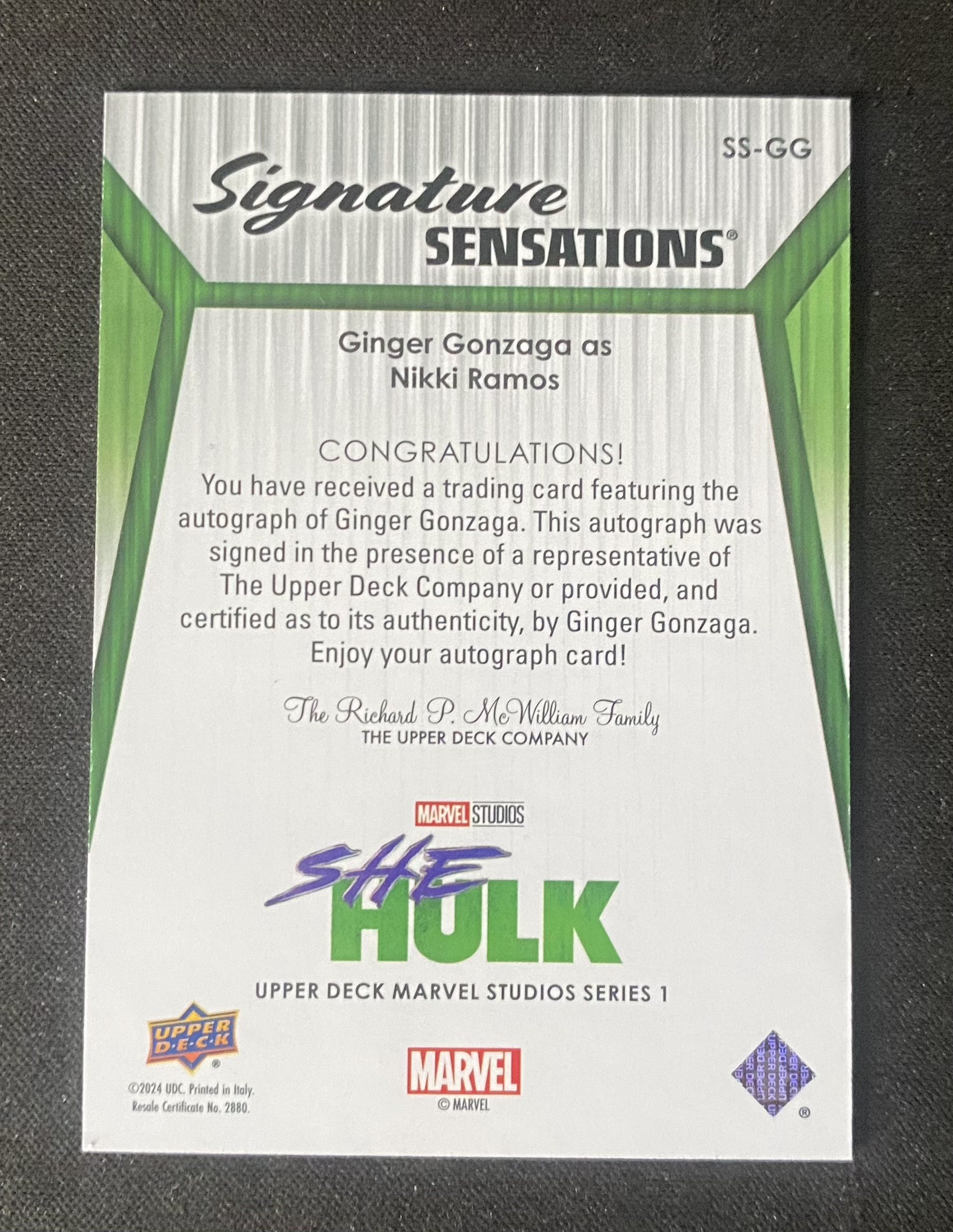 【来拆波卡】2024 Upper Deck Marvel 漫威 影视 Ginger Gonzaga as Nikki Ramos 签字 Lee