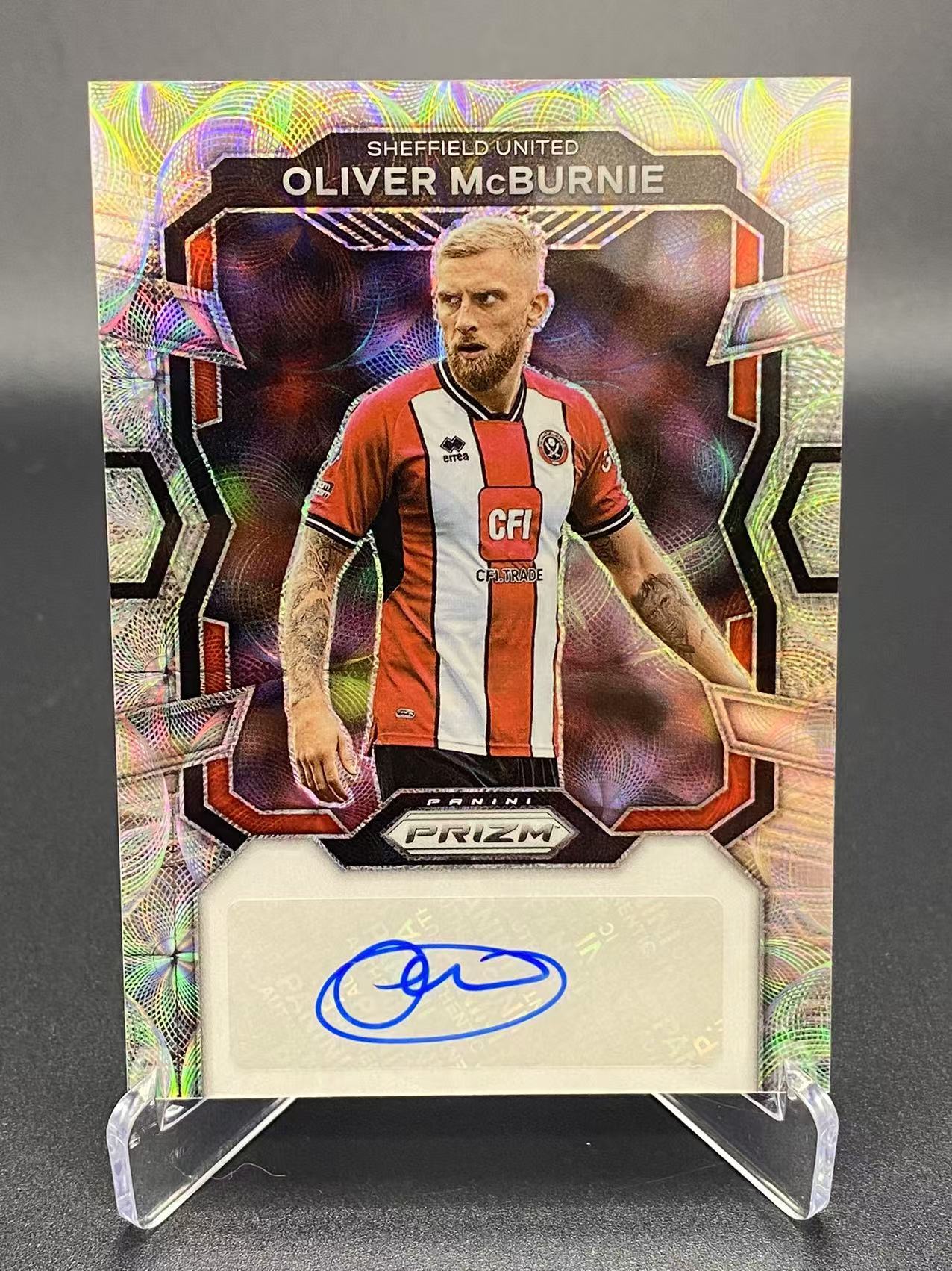 2023-24 【六六代卖 预付快速回款】 Prizm OLIVER MCBURNIE 奥利弗 麦克伯尼 签字 银圈圈折 折射 谢菲联 英超 (Fiao04)