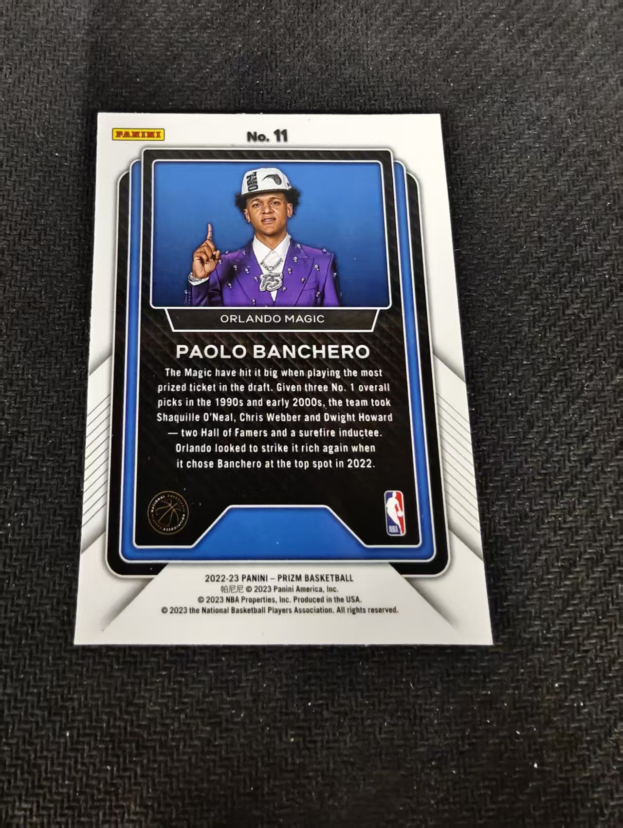【可合并,不累计】2022-23 Panini Prizm Paolo Banchero RC 魔术 保罗 班切罗 新秀 乐透特卡 PZ 不保卡品 介意勿拍 #11