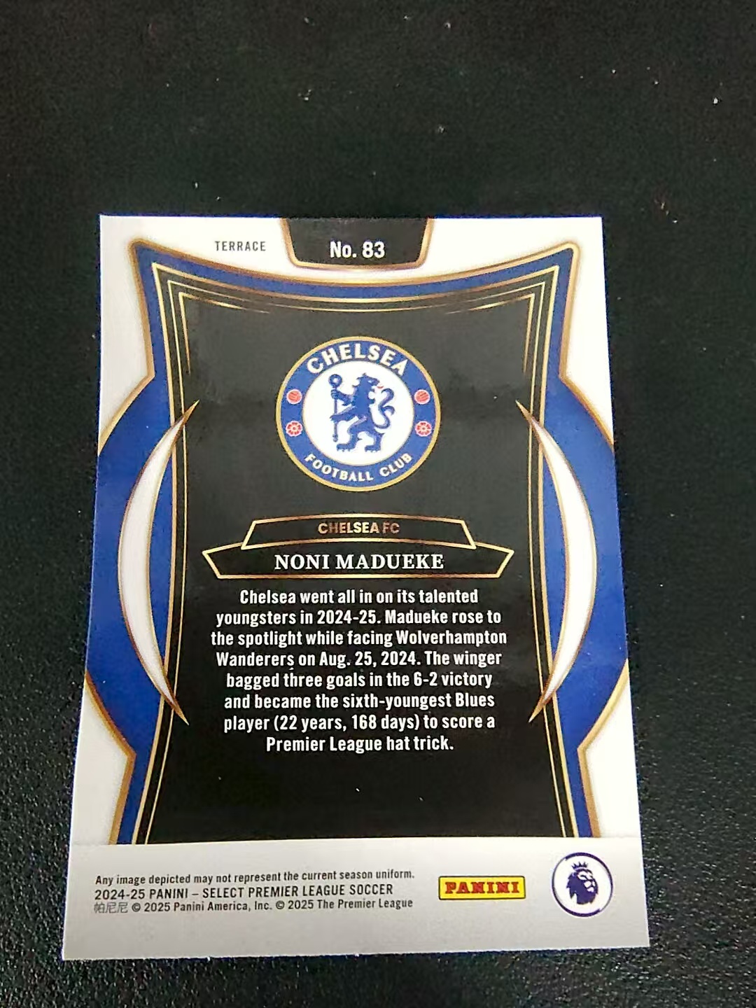 【可合并,不累计】2024-25 Panini Select Noni Madueke 切尔西 马杜埃凯 英超 一级 划痕 边角瑕疵 #83