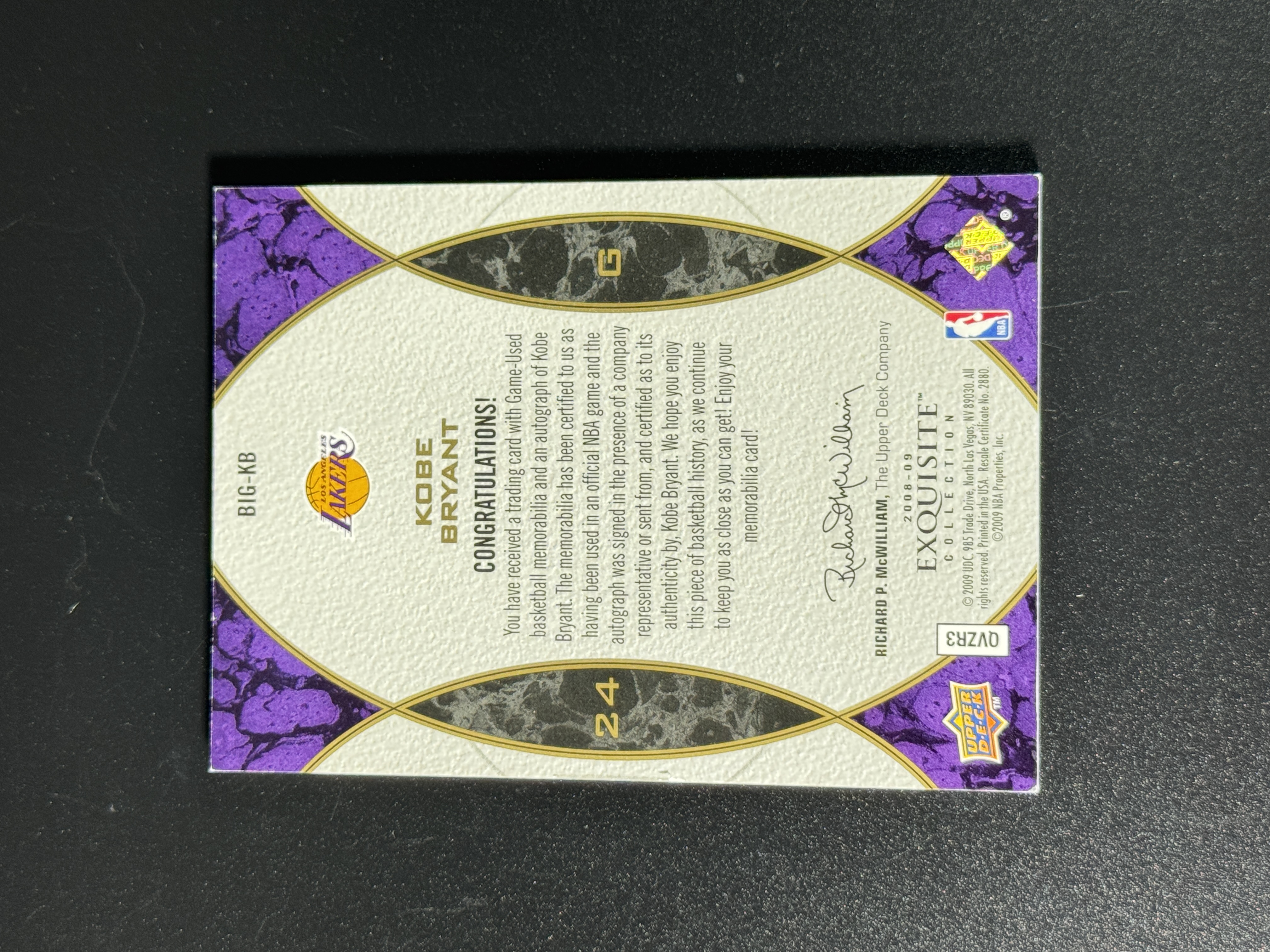 【喷子拍卖】2008-09 upper deck exquisite Kobe Bryant 木盒收藏 洛杉矶湖人 科比 布莱恩特 大窗 球衣 签字 10编 首编 卡签 大hit卡 大热版本 专收必备 角小翘 送订制壳 AND
