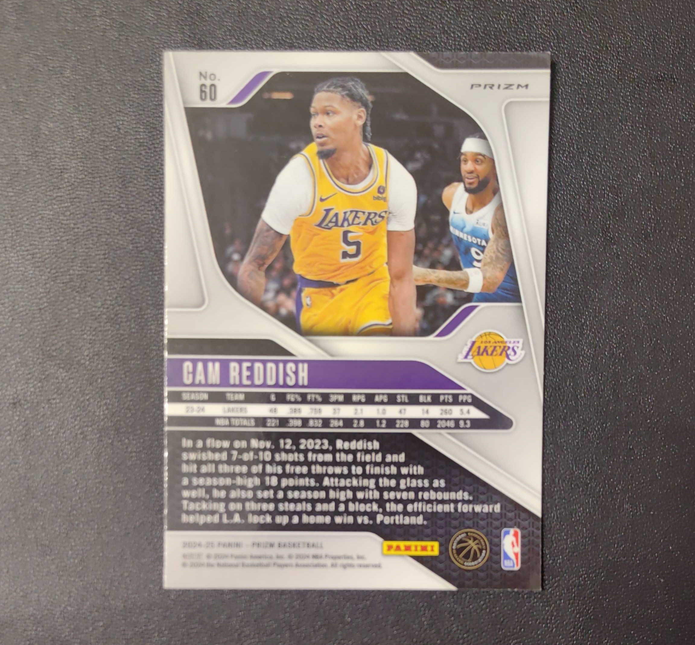 2024-25 帕尼尼 Prizm cam reddish 鬼哥 雷迪什 银碎闪折 磨砂折 银闪 折射 大比例 SP 东契奇 sga 库里 文班亚马 詹姆斯 湖人 勇士 马刺