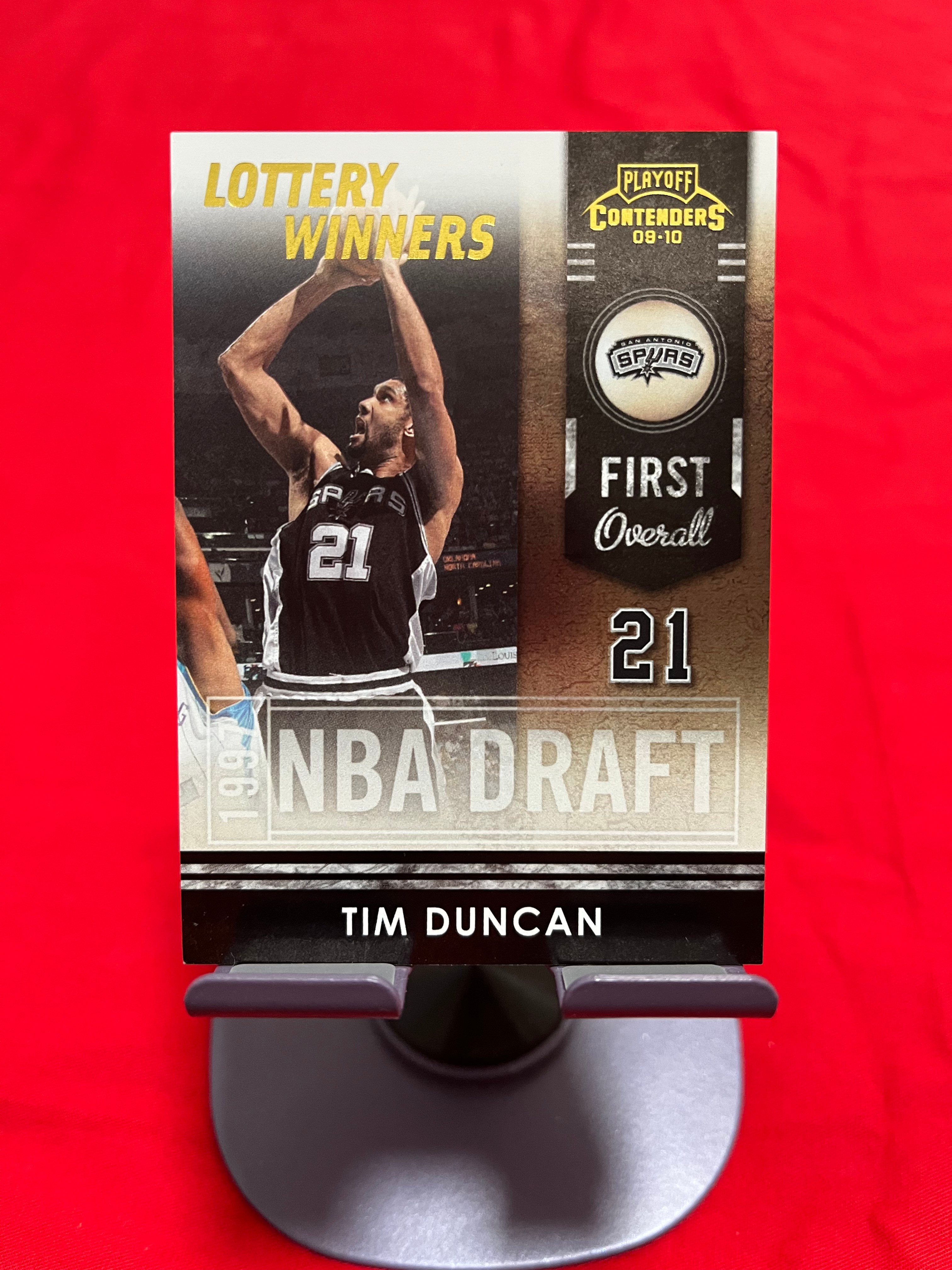 2009 Panini 老卡 老特 Tim Duncan 蒂姆 邓肯 石佛 马刺【带编 029/100 球票 CONTENDERS 乐透赢家】【边角瑕疵如图 介意勿拍】#1106