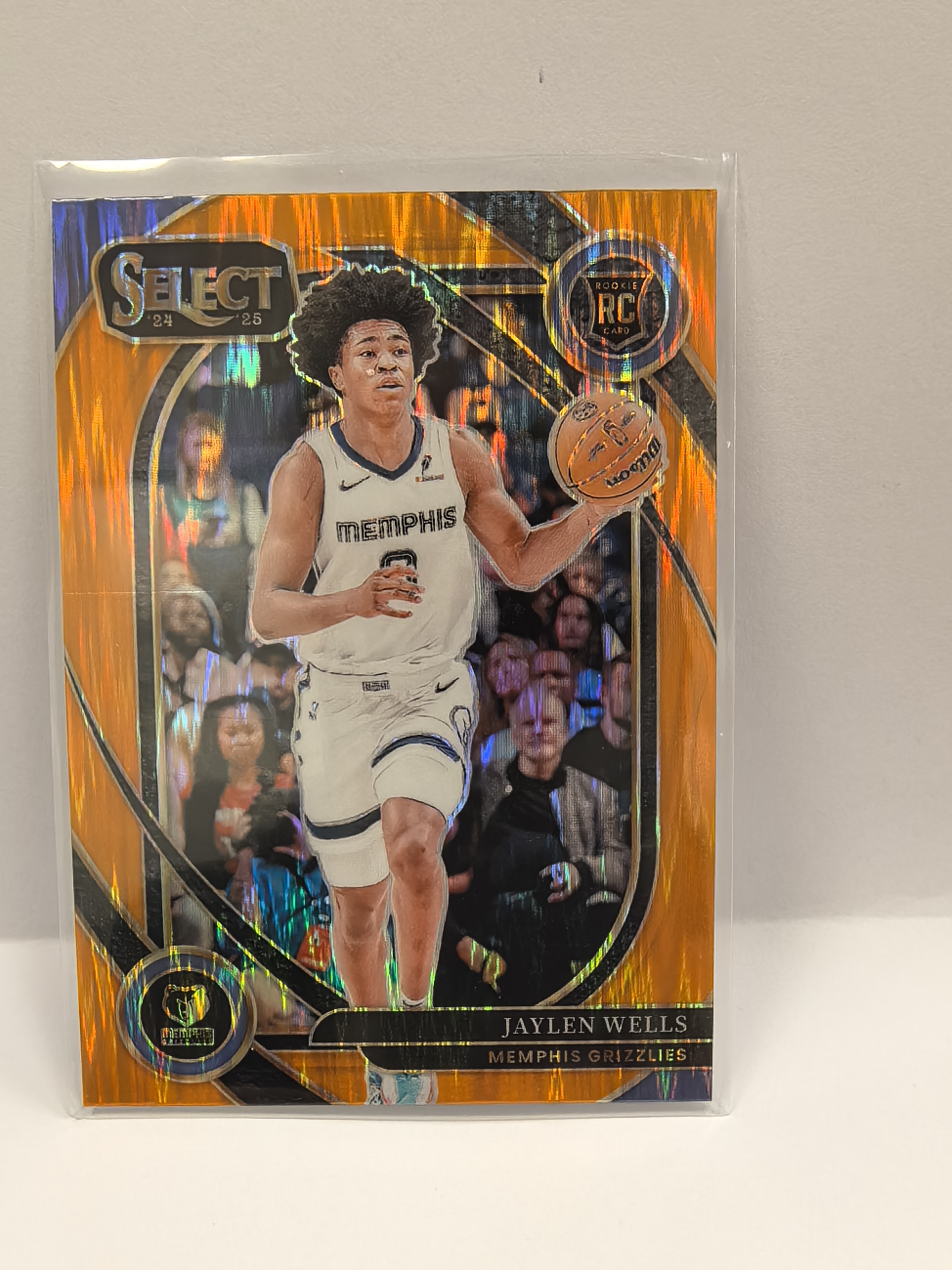 2024-25 Panini Select Jaylen Wells RC PZ 灰熊 新秀 杰伦 威尔斯 橙瀑布 折射 卡品如图 凑套必备