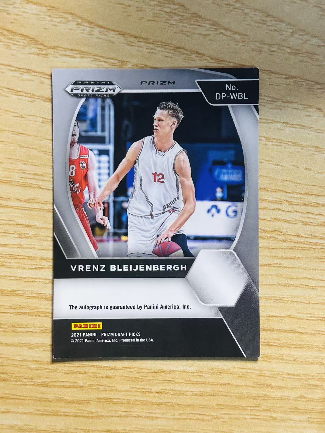2021 Panini Prizm Draft Picks Vrenz Bleijenbergh 布莱延贝赫 大学 签字 PZ 新秀 绿折