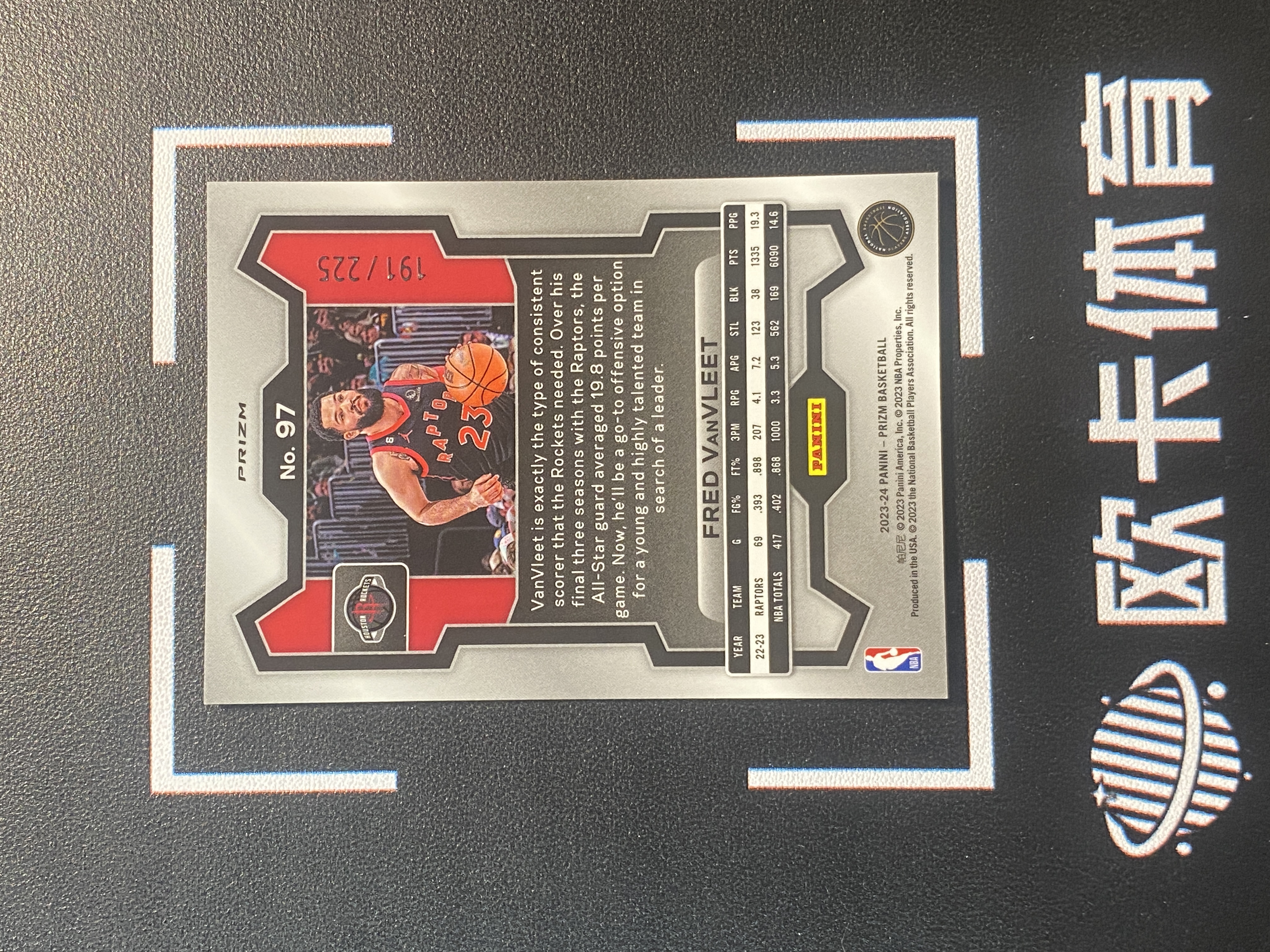 2023-24 Panini Prizm Fred VanVleet 【欧卡体育】pz 范弗里特 范乔丹 225编 青碎冰折 mega独占 猛龙 卡品如图(YDD)