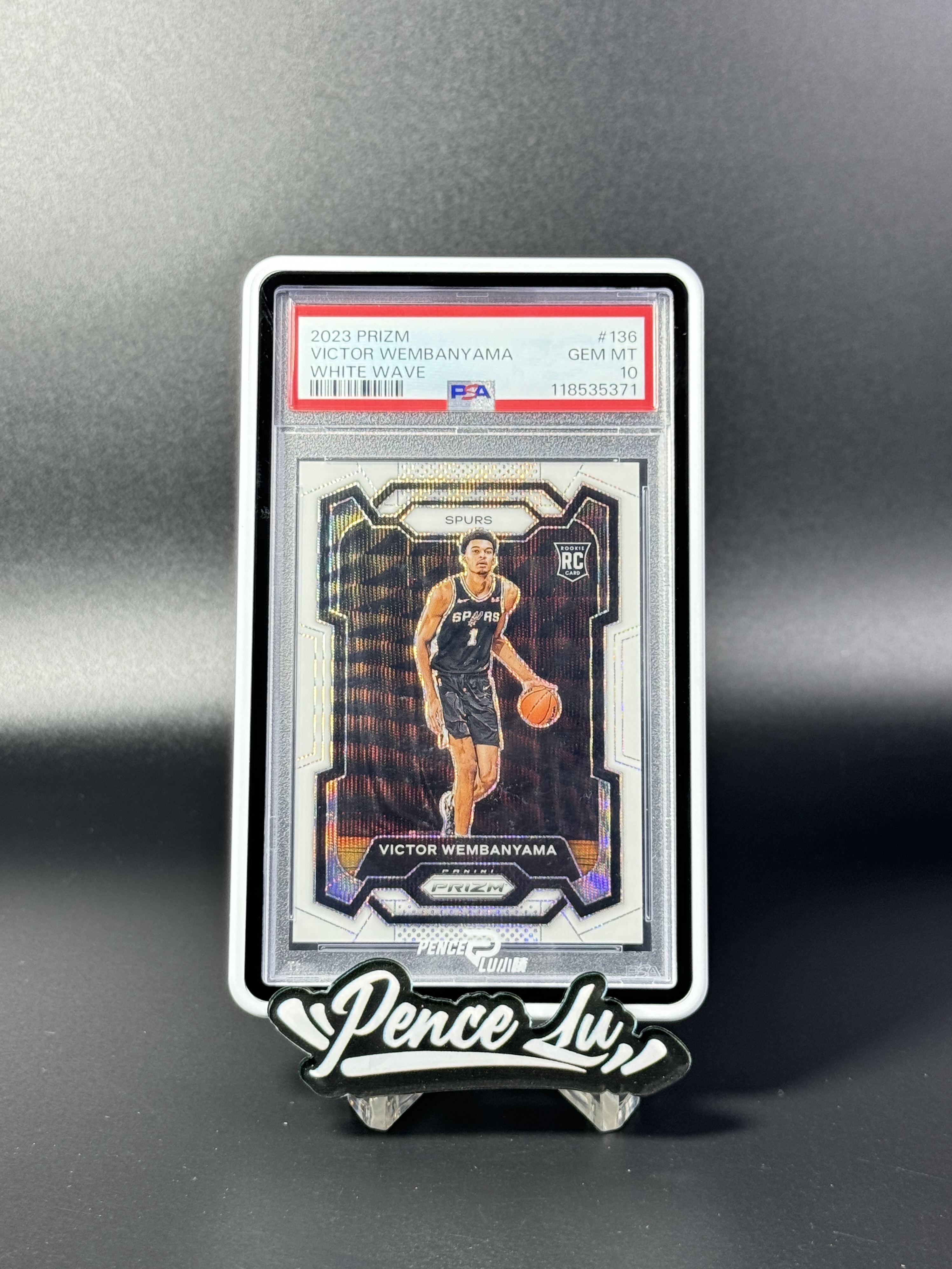 【噴子拍賣】2023-24 panini prizm Victor Wembanyama 圣安東尼奧馬刺 文班亞馬 新秀 RC 白折 white wave 38編 正新秀卡 首編同背1/1 大hit PSA10 POP9 送訂制白殼 麥當勞
