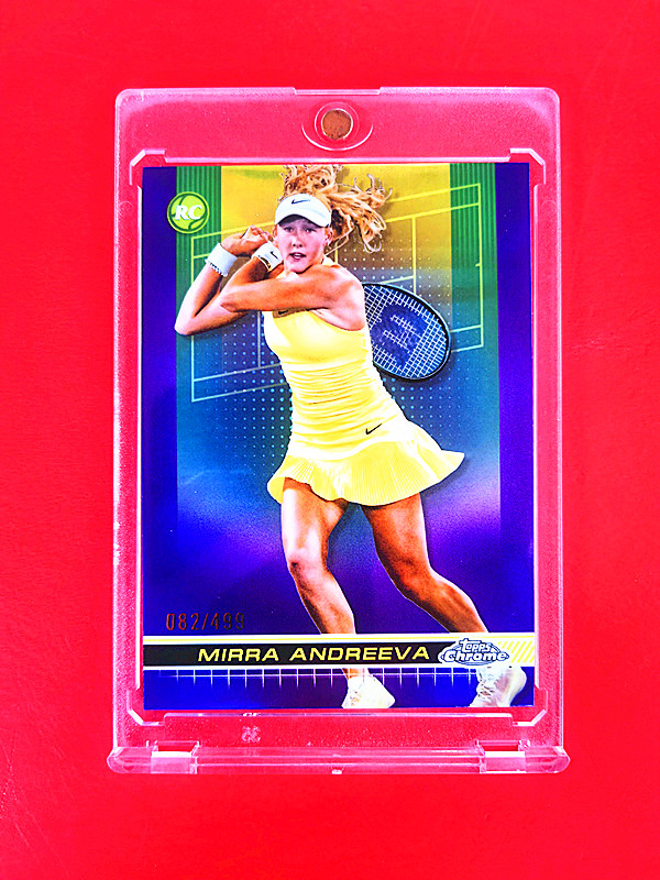 2024 Topps Chrome 米拉.安德烈耶娃 RC (( 正新秀 紫折 限量499张 品好,搏psa10分 )) 表现惊艳的17岁天才少女 未来女网世界女皇 ebay大暴涨