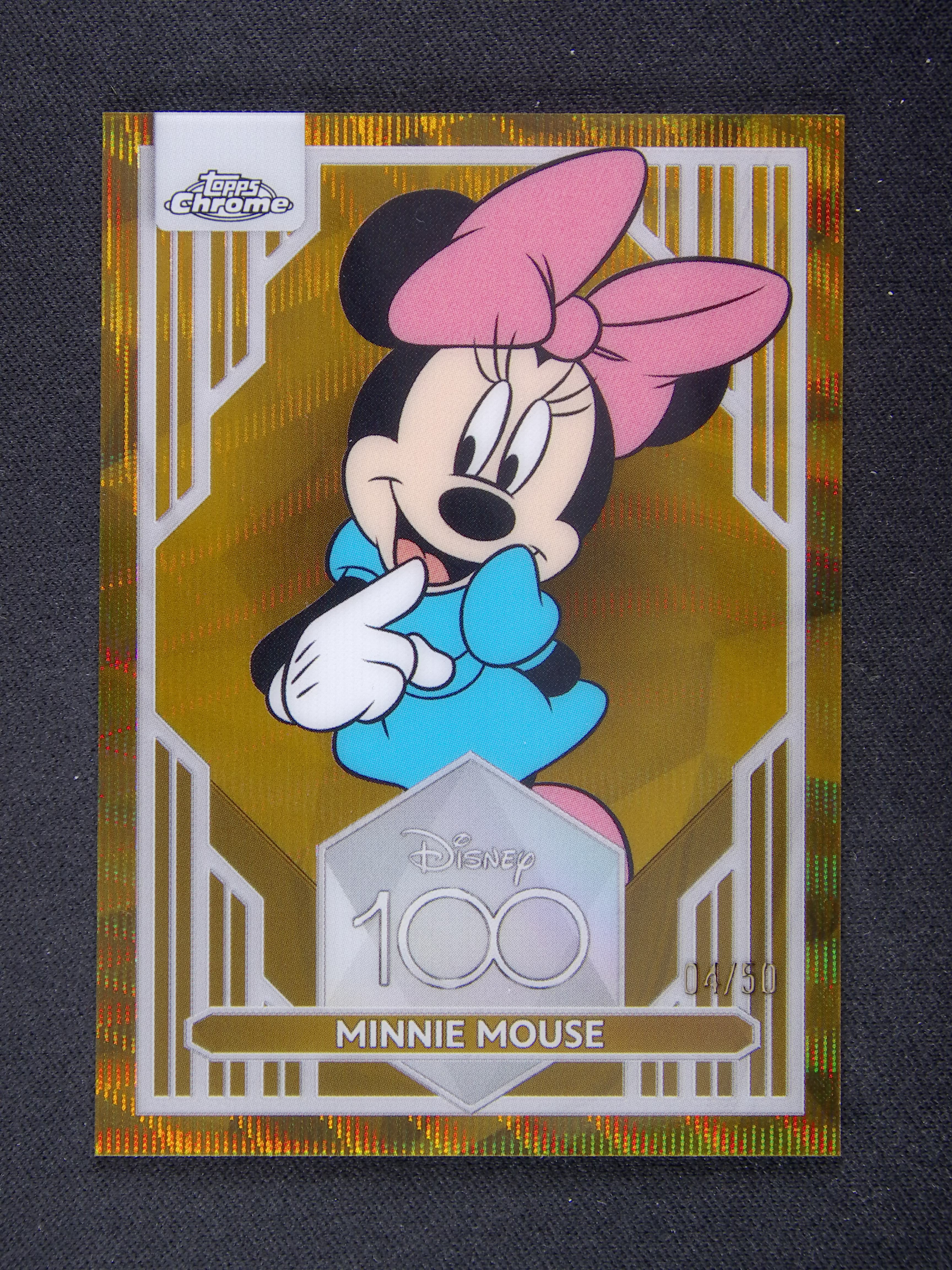 2023 Topps chrome Disney 迪士尼100周年 Minnie Mouse 金折 金波纹折 /50编 米妮 OW24_0225_0043