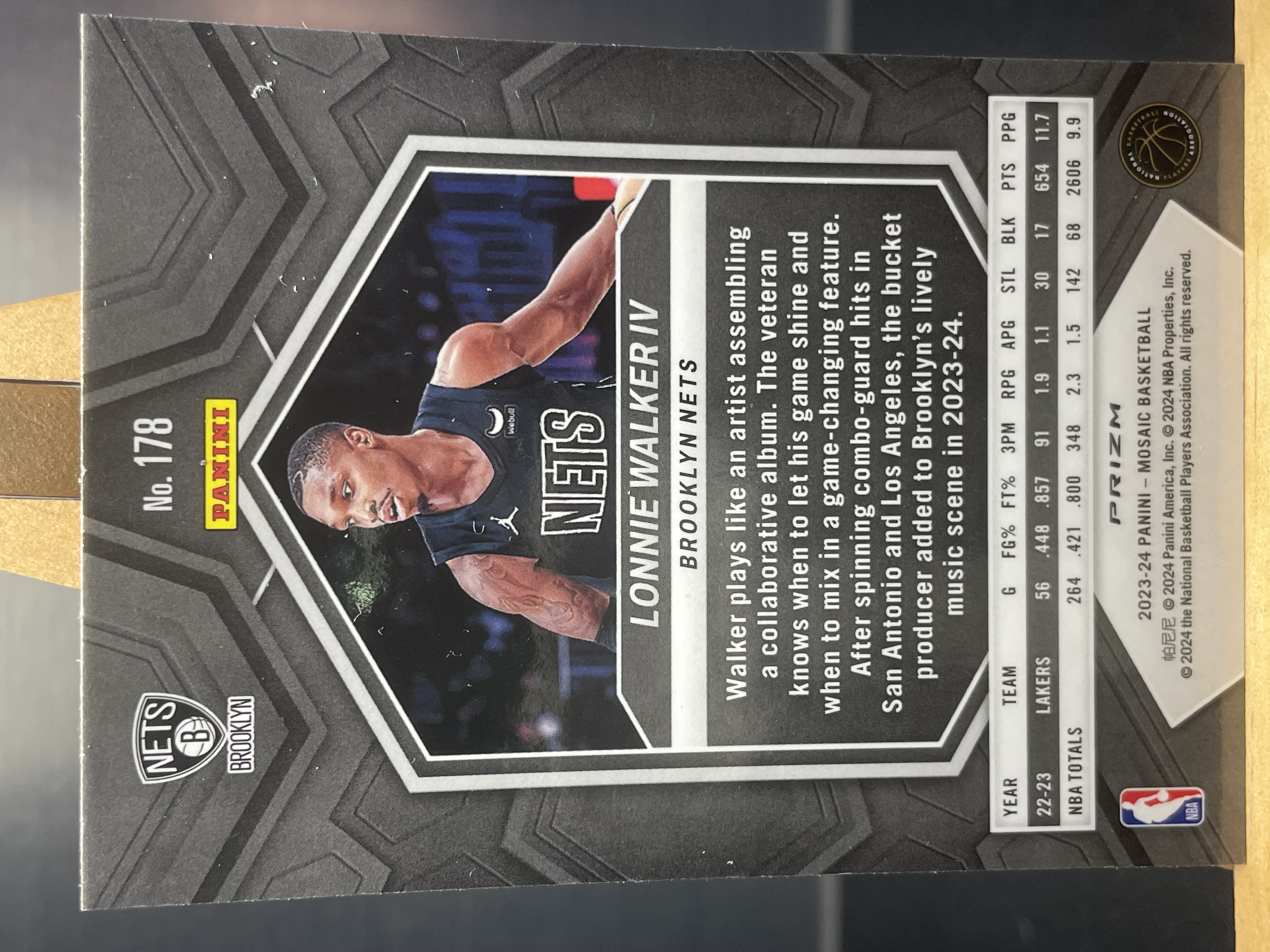 (B3) 2023-24 PANINI 马赛克系列 折射 朗尼 沃克四世 篮网 近期大热球星 收藏凑套必备 卡品如图!!!