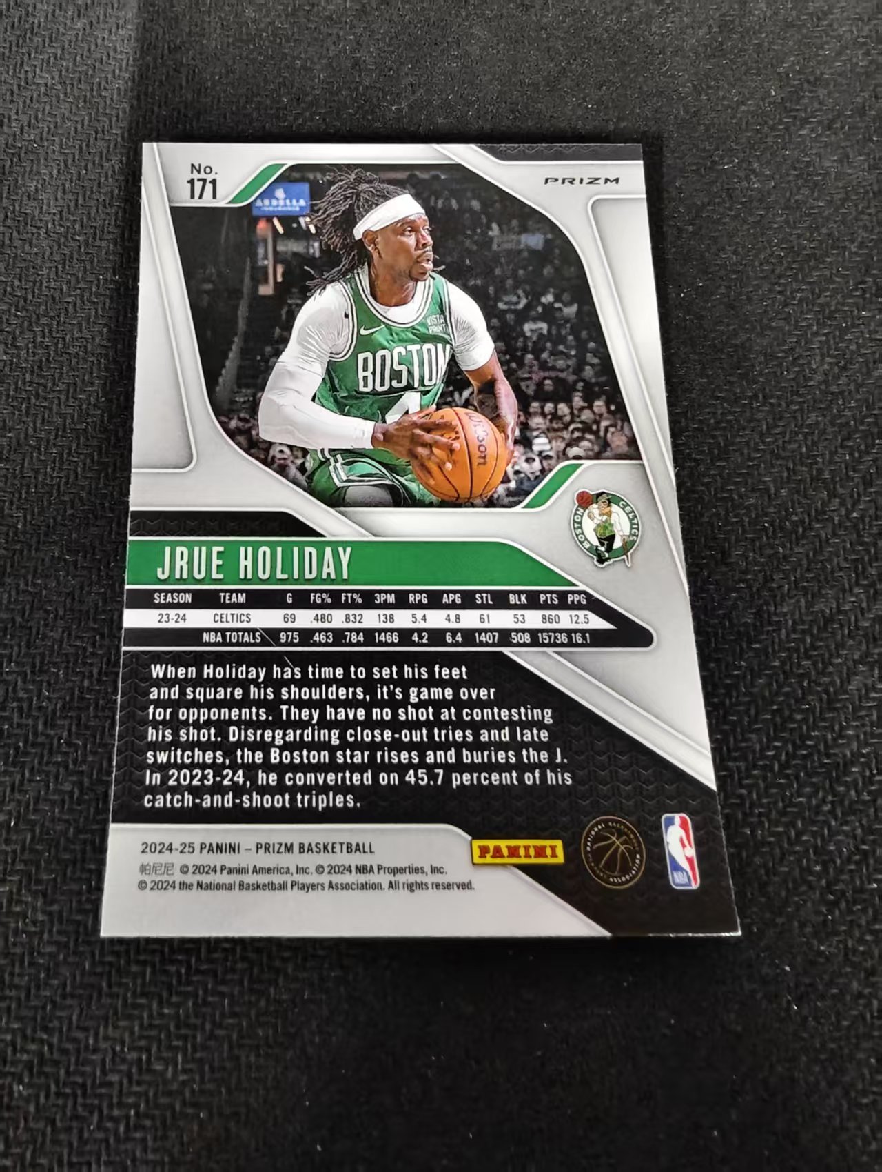 2024-25 Panini Prizm Jrue Holiday pz系列 凯尔特人 猪哥 朱 霍乐迪 绿折 PZ 划痕 边角瑕疵 #171