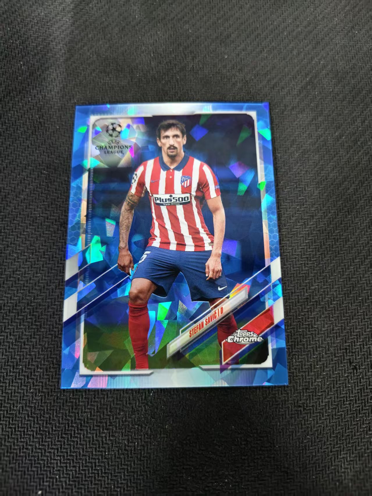【可合并,不累计】2021 Topps Chrome Stefan Savic 欧冠 蓝宝石 萨维奇 马竞 蓝碎冰 划痕 边角瑕疵 #3
