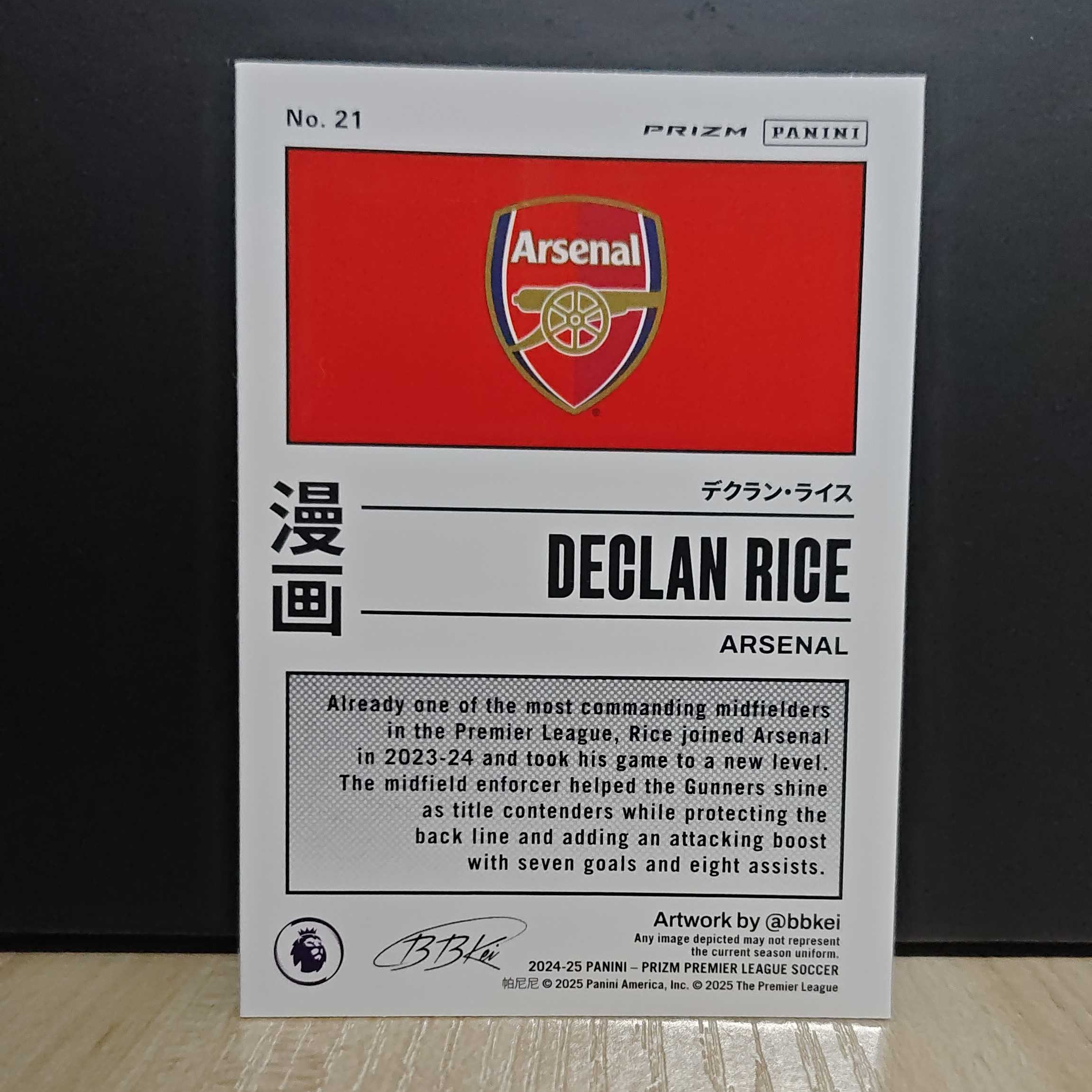 2024-25 Panini Prizm Declan Rice 英超 德克莱 莱斯 阿森纳 arsenal 英格兰 中场 漫画 manga 卡淘