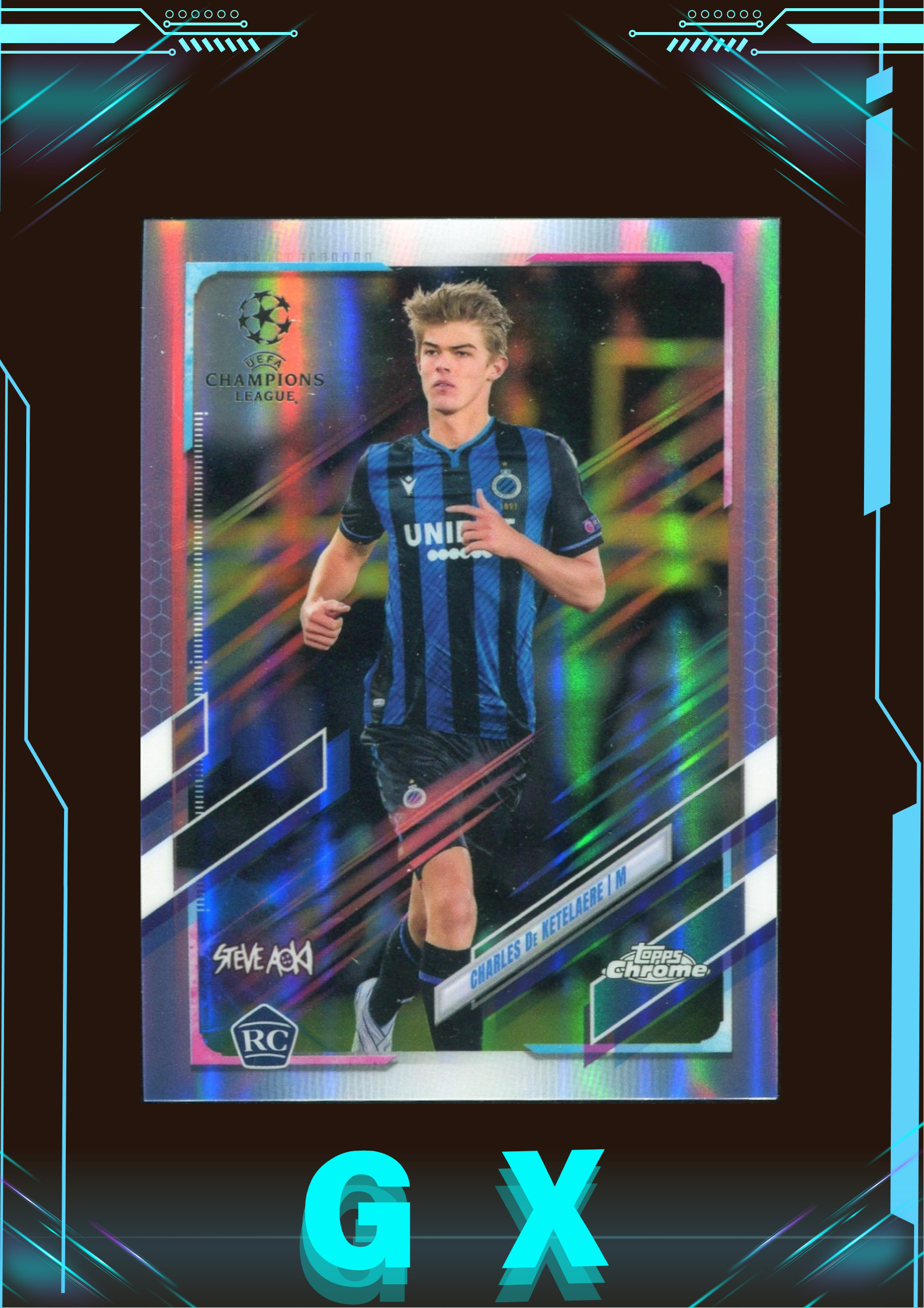 2021 Topps Chrome系列 夏尔·德凯特拉雷 Charles De Ketelaere 66/75编 新秀RC 折射 !【钩玄卡店】JBJ