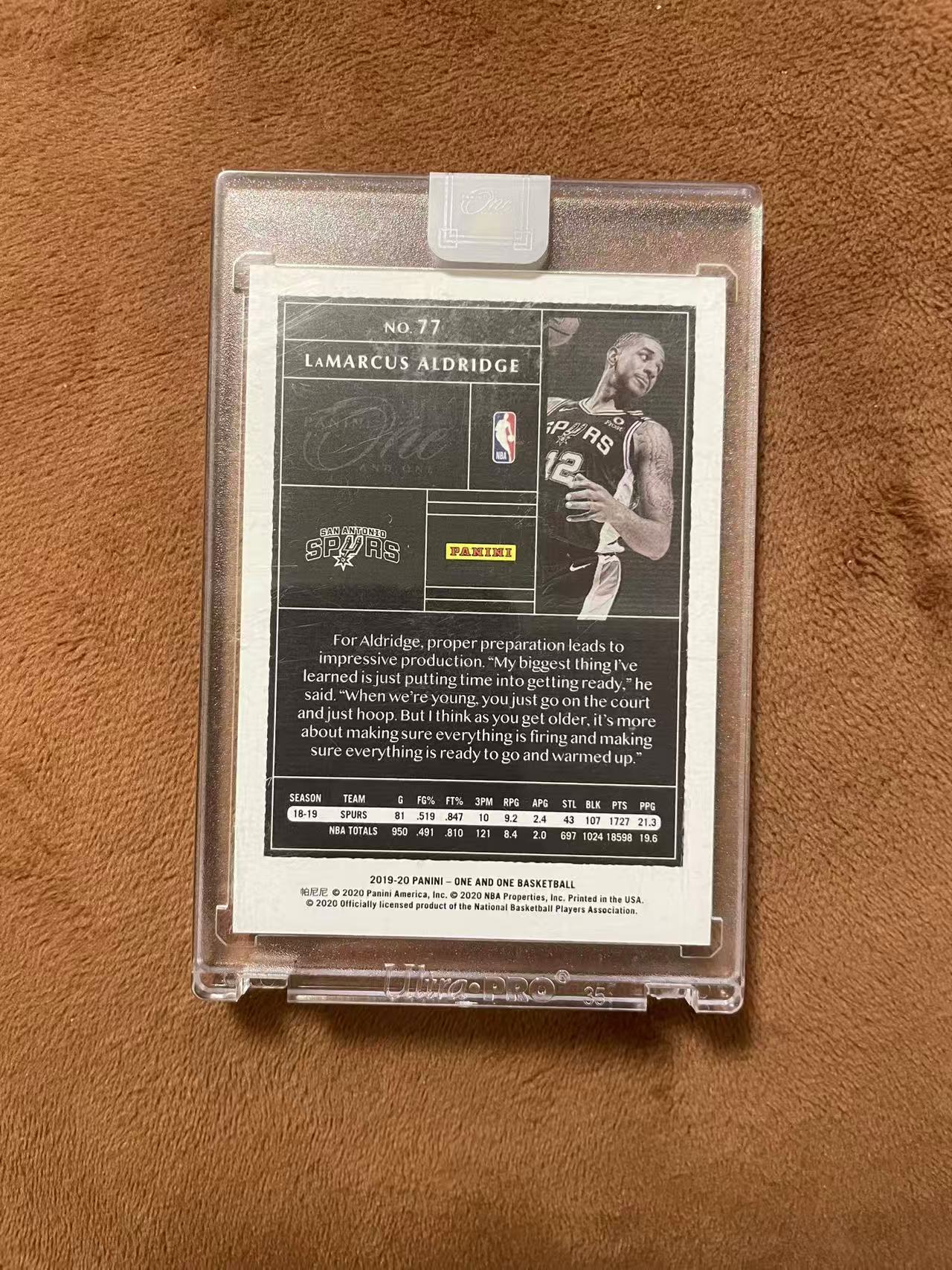 2019-20 Panini One and One LaMarcus Aldridge 马刺 拉玛库斯 阿尔德里奇 阿德 one系列 15编 红折 同背 原封砖 彩虹折射同版凑套在拍 专收必备【z】