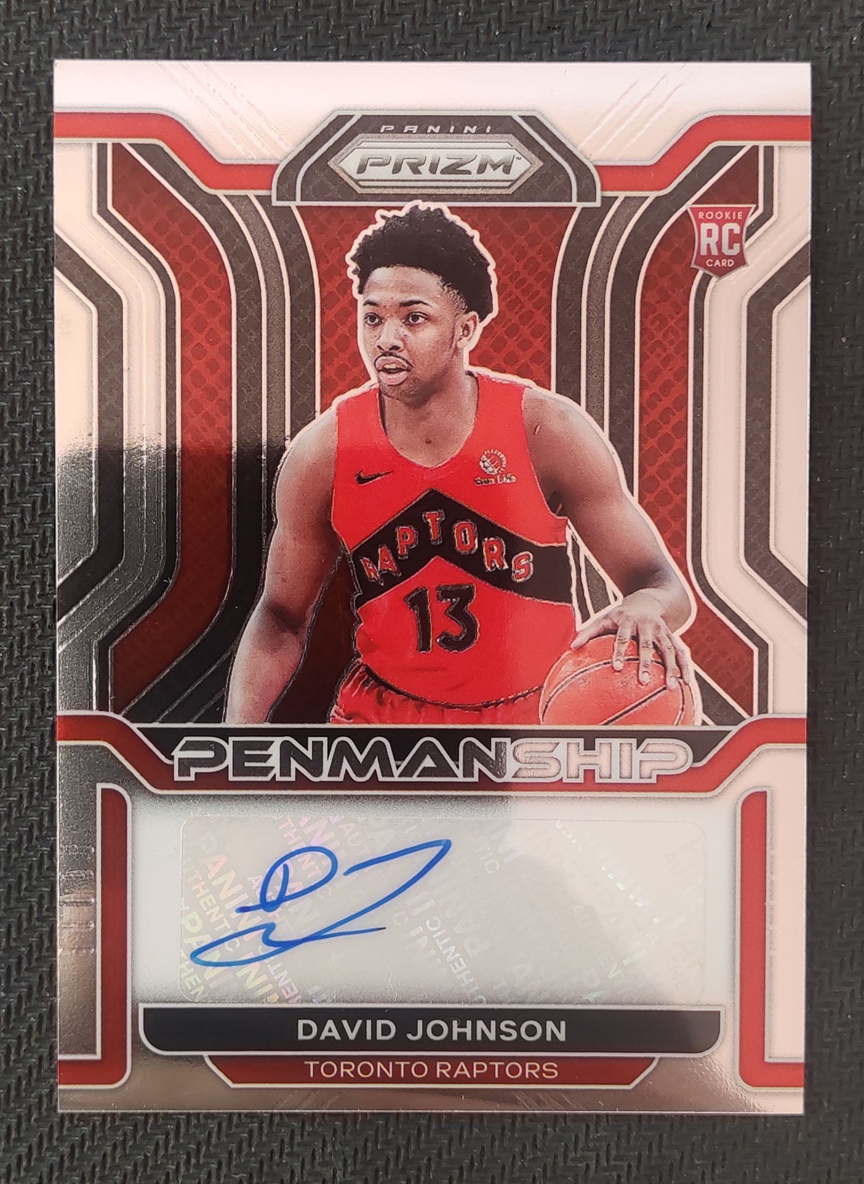 2021-22 Panini Prizm David Johnson RC 大卫 约翰逊 猛龙 新秀 签字 贴签 PZ 瑕疵如图