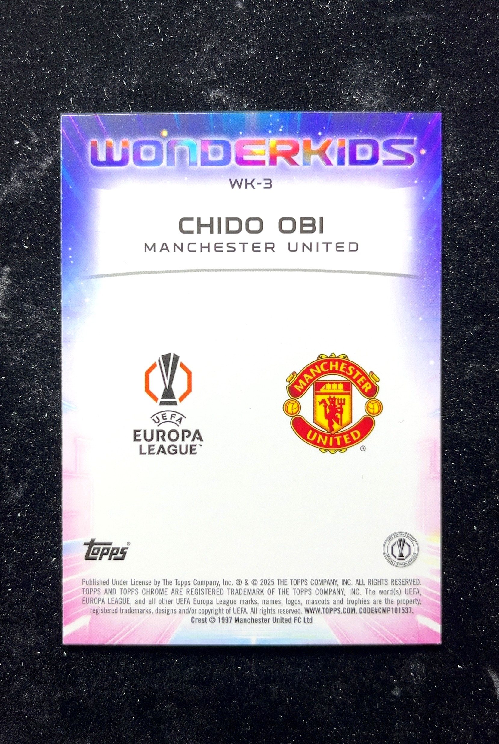 【小白1%代卖】2025 Topps Chrome Wonderkids神奇小妖特卡 Chido Obi 奇多·奥比 紫折 折射 新秀 RC 卡品如图 高价值 #WK-3 0629