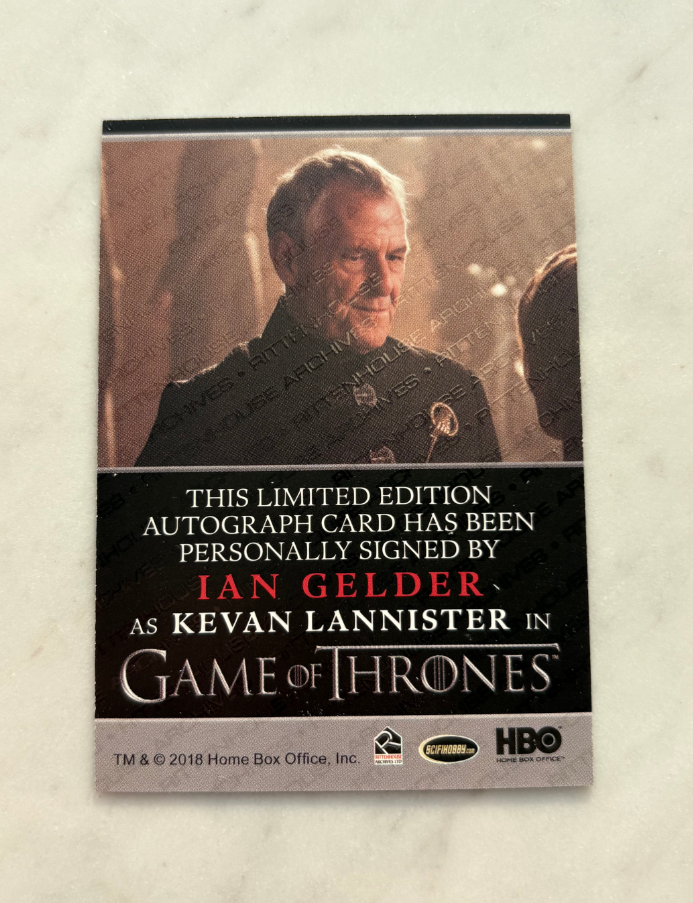 2018 Other Game of Thrones Ian Gelder HBO 权游 权利的游戏 权力的游戏 冰与火之歌 伊恩 盖尔德 卡签 角色Kevan Lannister
