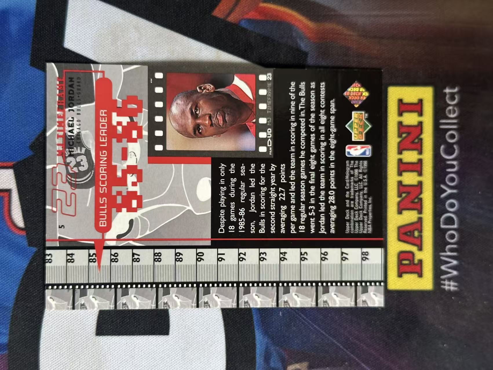 1998 Upper Deck MJ Timeframe 23 Michael Jordan 【小猪包代卖】迈克尔 乔丹 Timeframe 23 胶片特卡 #5 时刻 85-86年 base