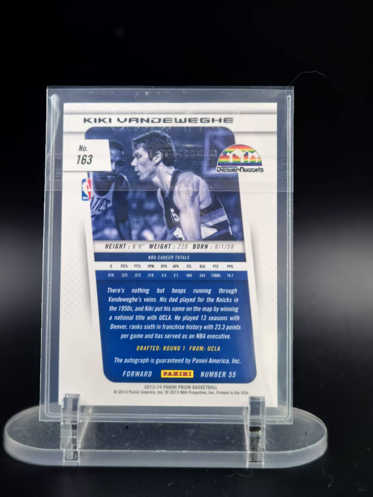 2013-14 Panini Prizm Kiki Vandeweghe #163 基基 范德维格 丹佛传奇 签字