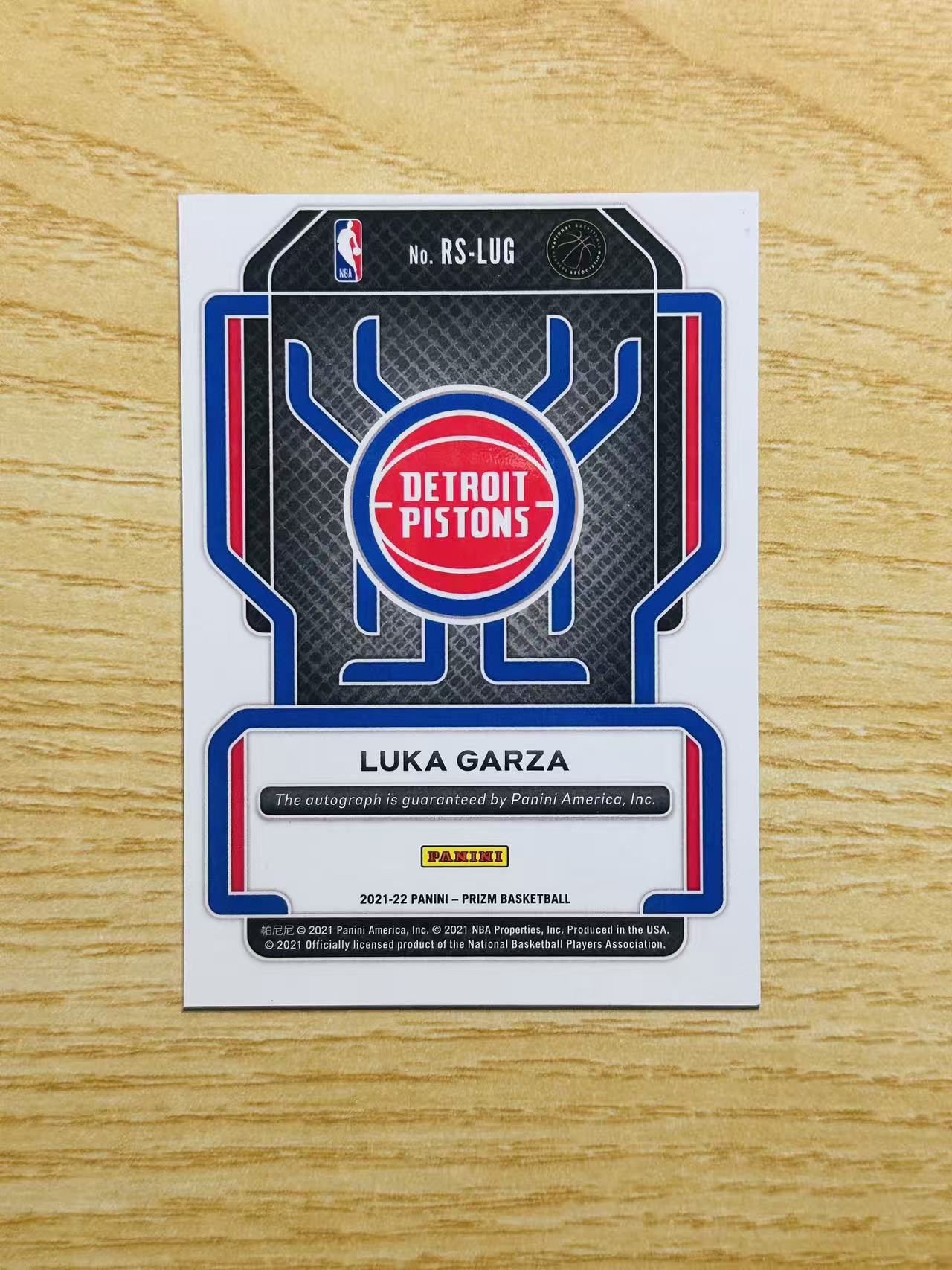 2021-22 Panini Prizm Luka Garza RC 卢卡 加尔扎 PZ 签字 活塞 新秀