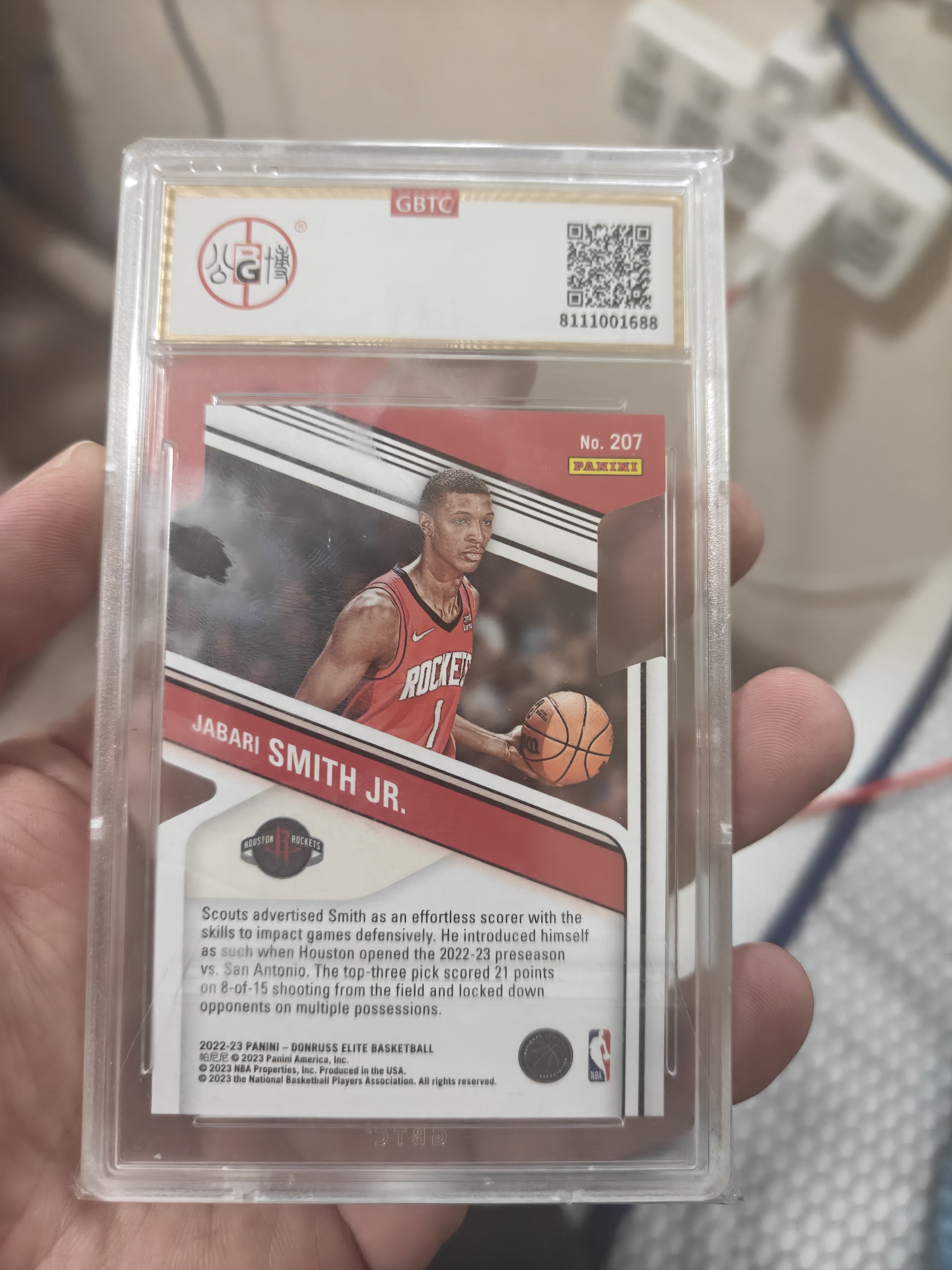 2022-23 Panini Donruss Elite Jabari Smith Jr. RC #207 公博9 新秀年 正反编 贾巴里 史密斯 火箭新大腿 99编 收藏必备