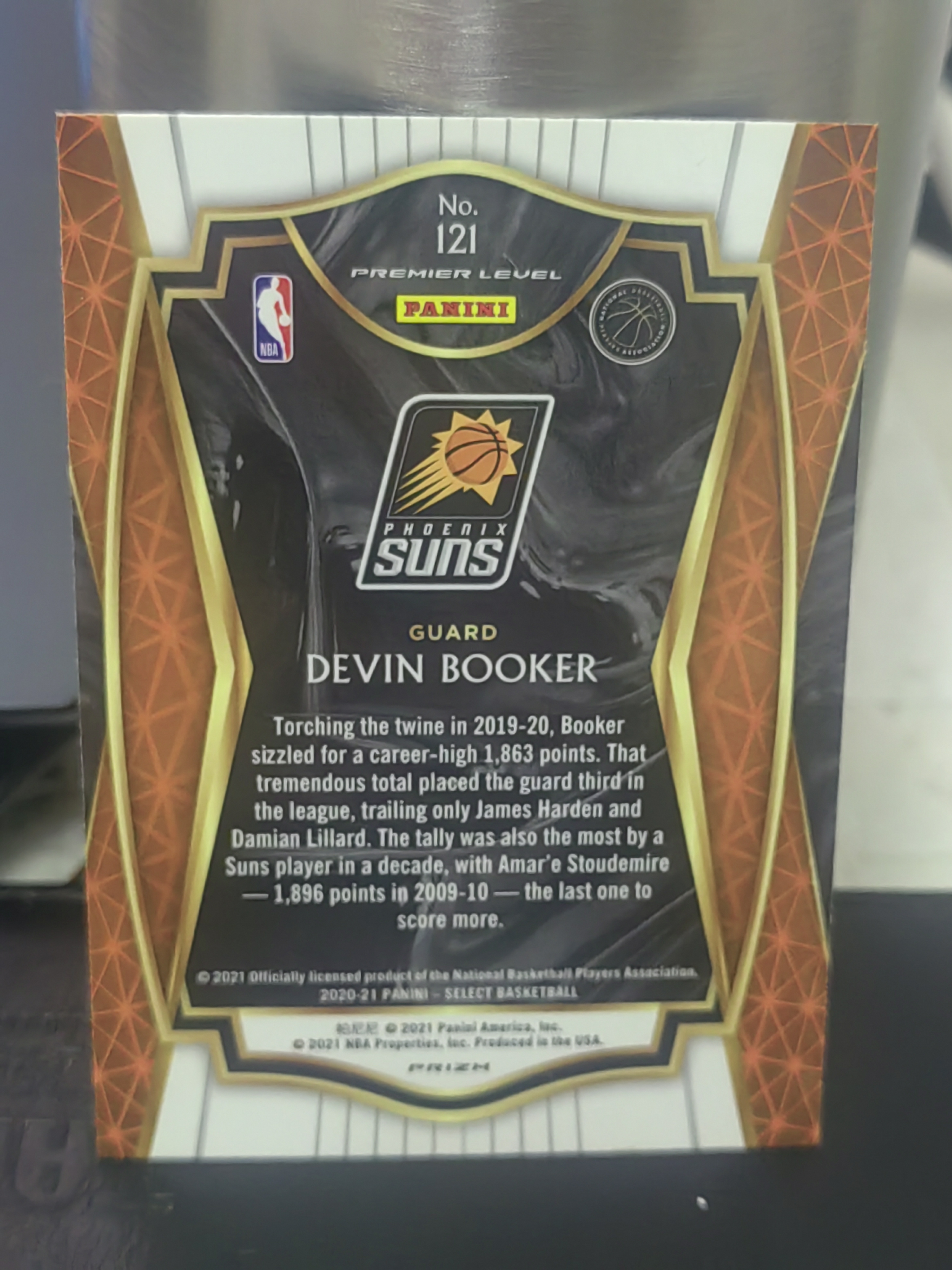 2020-21 Panini Select Devin Booker Select 银折 德文 布克 太阳 篮 白边白角 不保卡品 卡品如图