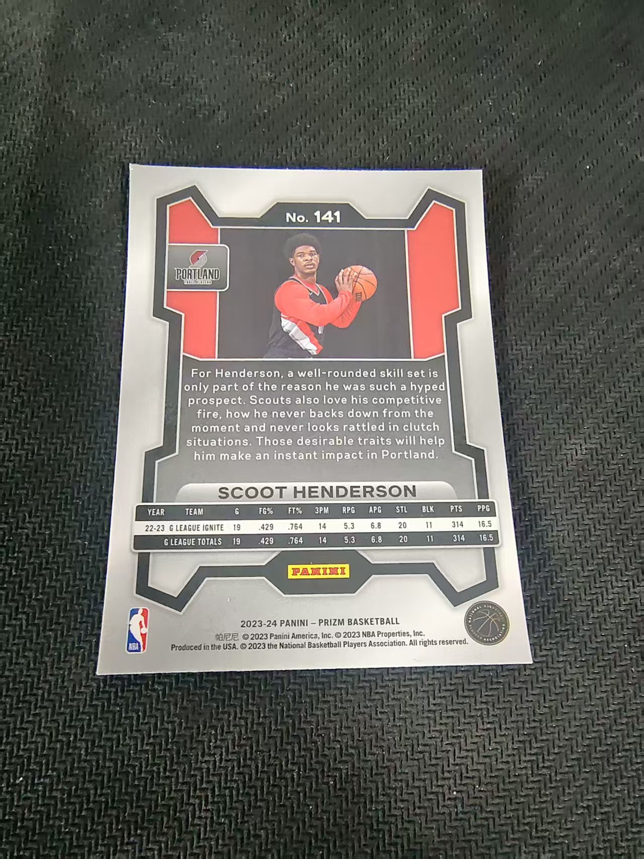 【可合并,不累计】2023-24 panini prizm scoot henderson 开拓者 斯库特 亨德森 新秀 rc PZ 划痕 边角微瑕 #141