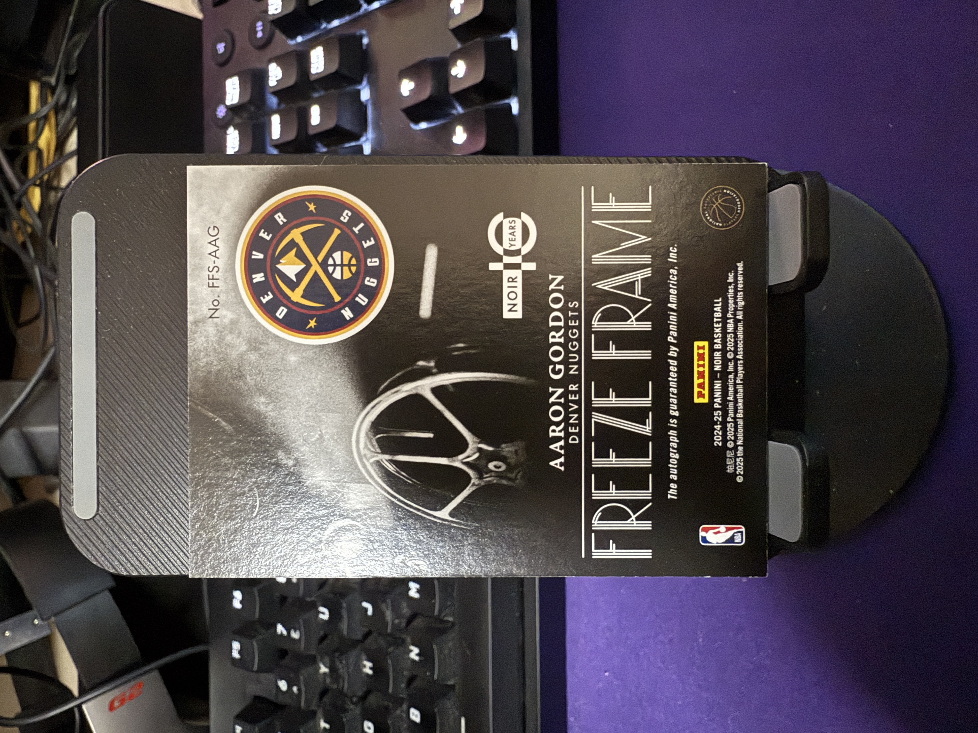 2024-25 Panini Noir Aaron Gordon 掘金 阿隆 戈登 签字 贴签 27/49编 扣篮王 掘金当家球员 专收必备