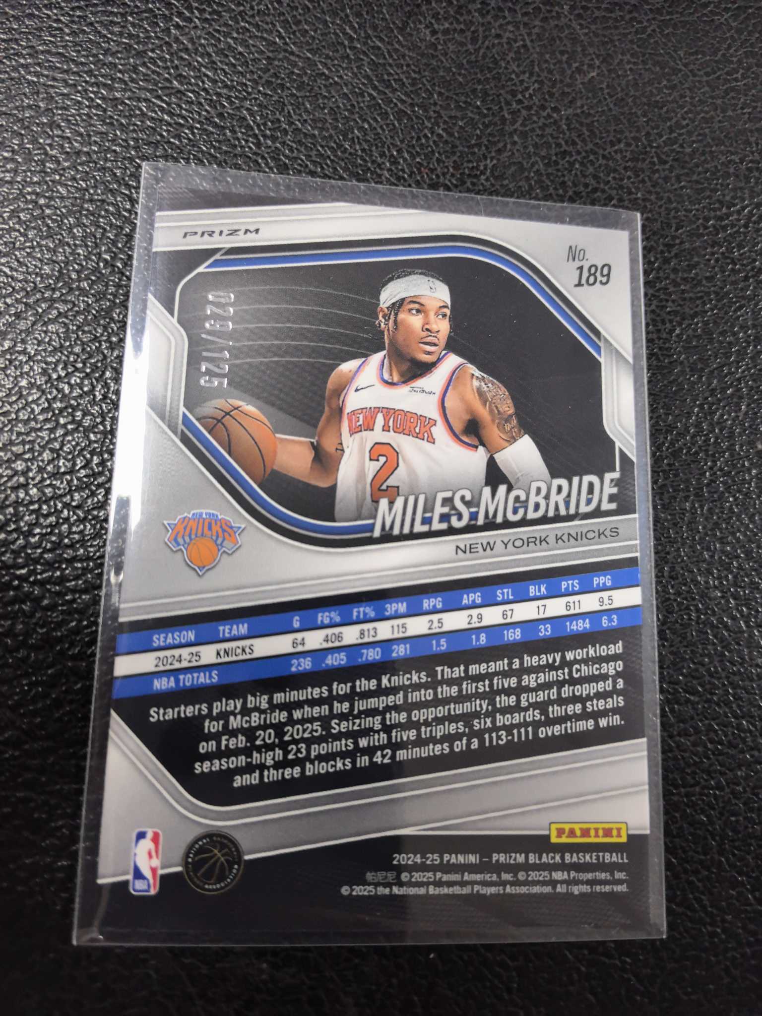 2024-25 麦克布莱德 125编 蓝折 碎冰 折射 prizm 黑盒 12-6