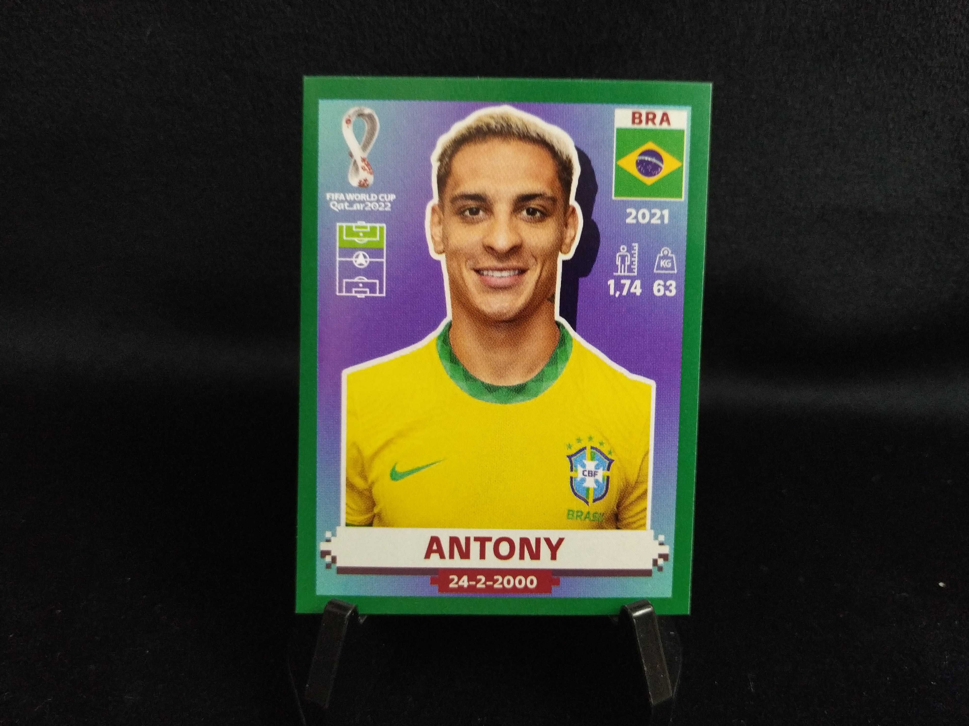3-27【钢蛋儿拍卖】wwhw 572 Panini 2022世界杯 巴西  贴纸 安东尼