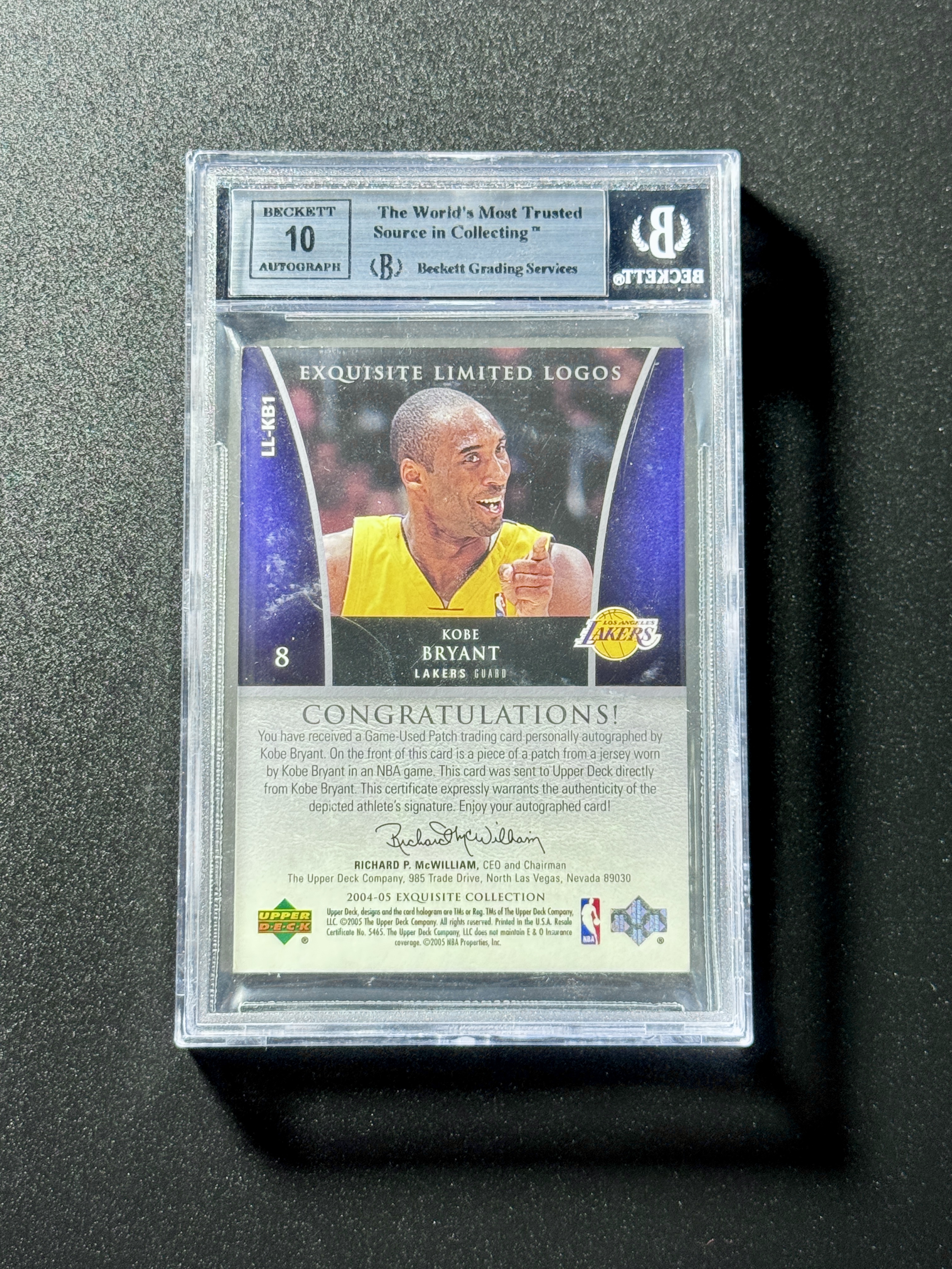 【喷子拍卖】2004-05 UD exquisite Kobe Bryant 木盒 洛杉矶湖人 科比 布莱恩特 LL limited logo 50编 大窗patch 卡签 切割超暴力 大hit 闪版最有价 墨迹很好 BGS9/10 葵花