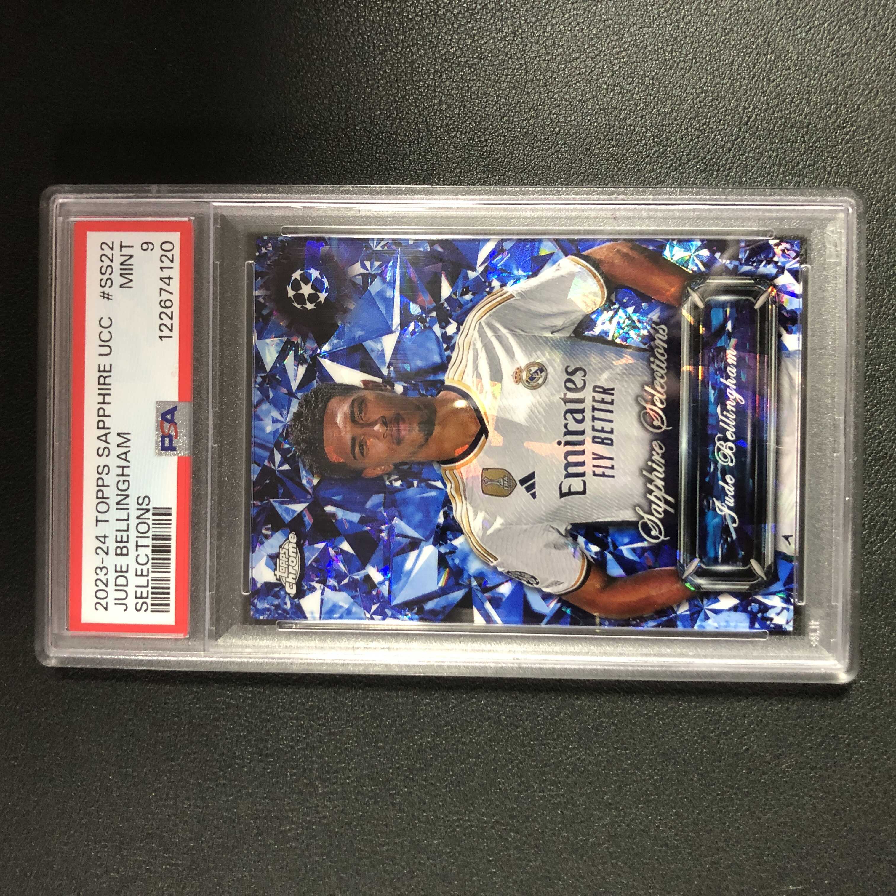 【怒射拍卖 接代卖】拔脚小苏M11 2024 topps chrome 欧冠 蓝宝石 贝林厄姆 Bellingham 英格兰 多特蒙德 转会到皇马 欧冠冠军 大英帝星 精选宝石特卡 大比例 SSP PSA9！！！POP仅3！！！多图已拍仔细