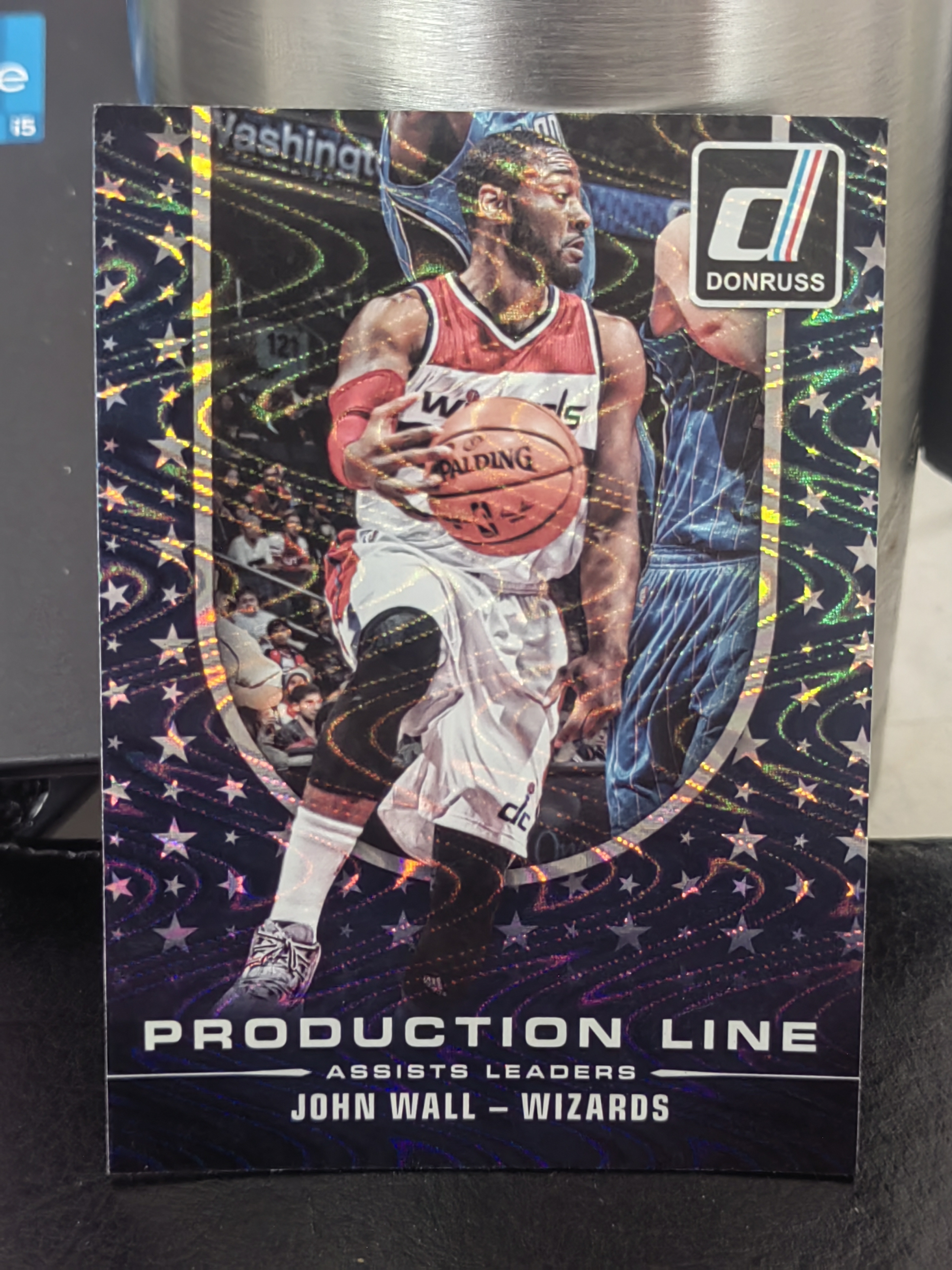 2014-15 Panini Donruss John Wall 杜蕾斯 波纹折 约翰沃尔 奇才 Production Line 生产线 助攻王 篮 白边白角 不保卡品 卡品如图