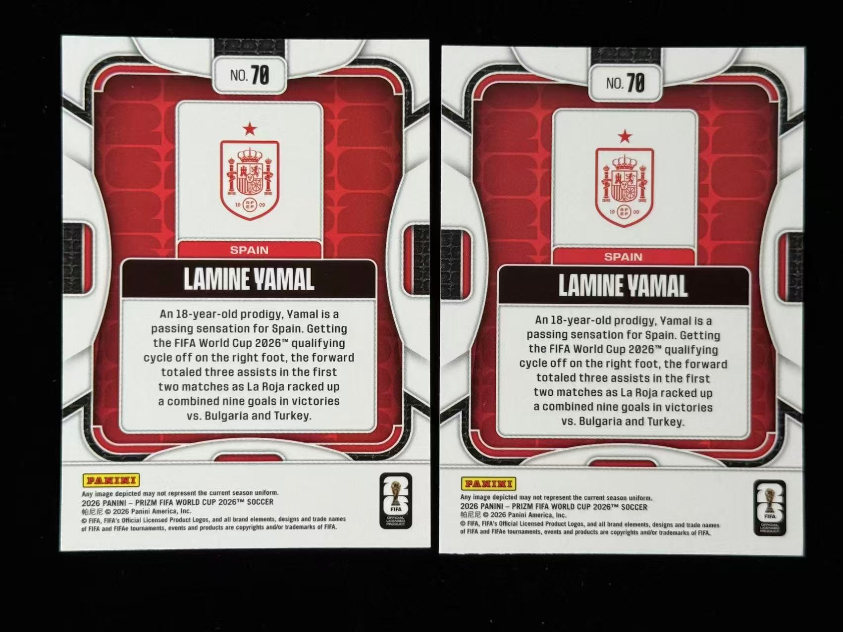 2026 Panini 拉明 亚马尔 西班牙 巴萨 世界杯PZ base 一图打包出售 卡品不保 #KEITH# 701