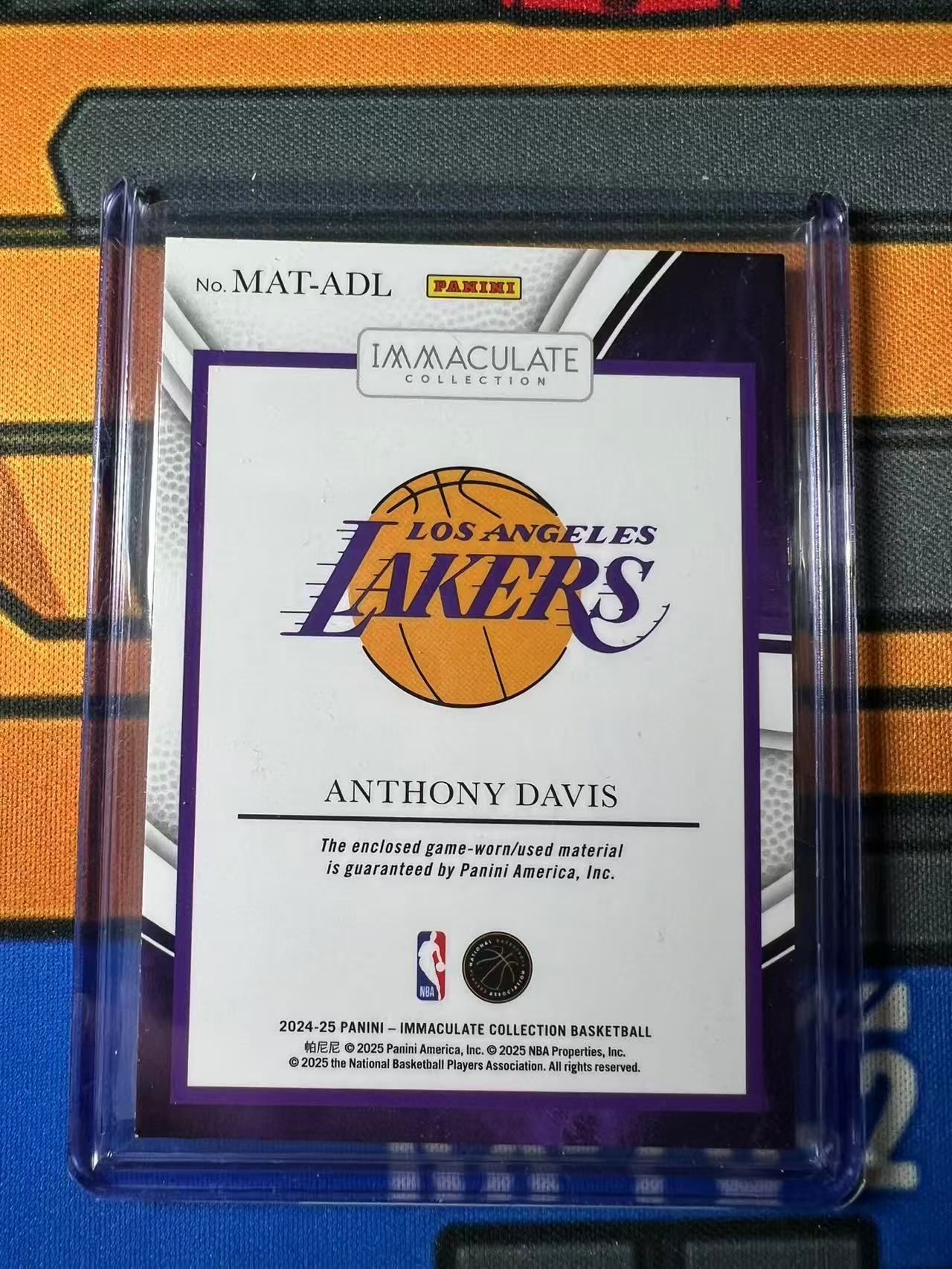 2024-25 Panini Immaculate Anthony Davis 【GT拍卖】安东尼 戴维斯 浓眉 IMM 50/99编 小窗 球衣
