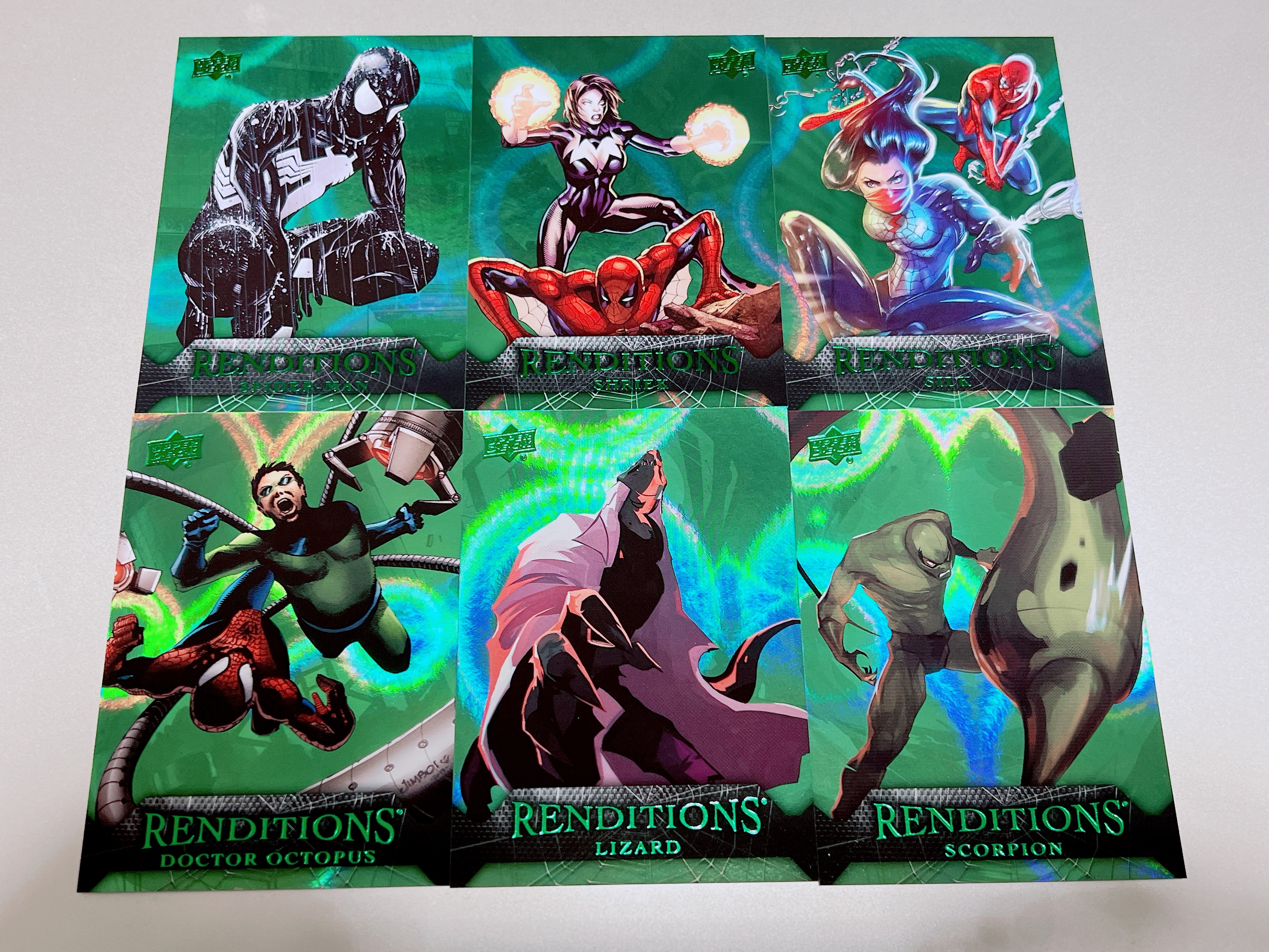 2024 Upper Deck Marvel (MCU) renditions 漫威 蜘蛛侠 演绎 黑皮蜘蛛侠 尖叫 蛛丝 章鱼博士 蜥蜴博士 毒蝎 /399 6张打包 品相如图 #8